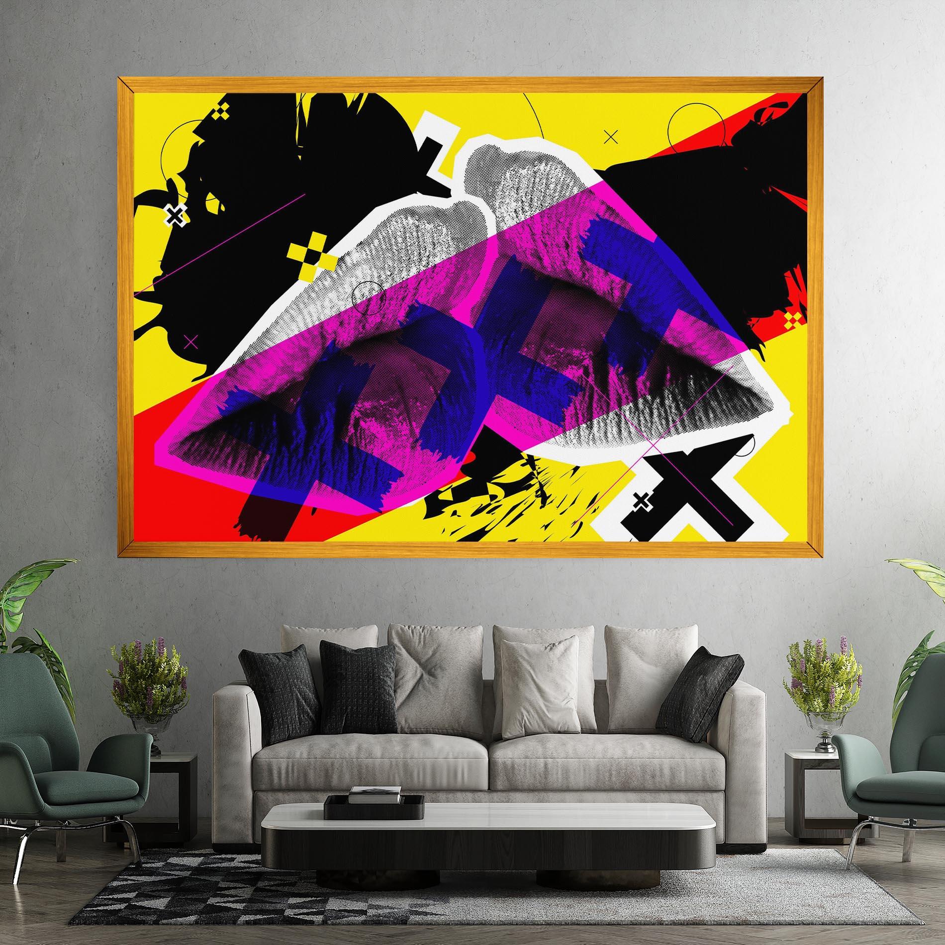 Картина на платно Lips Purple Light mockup 7