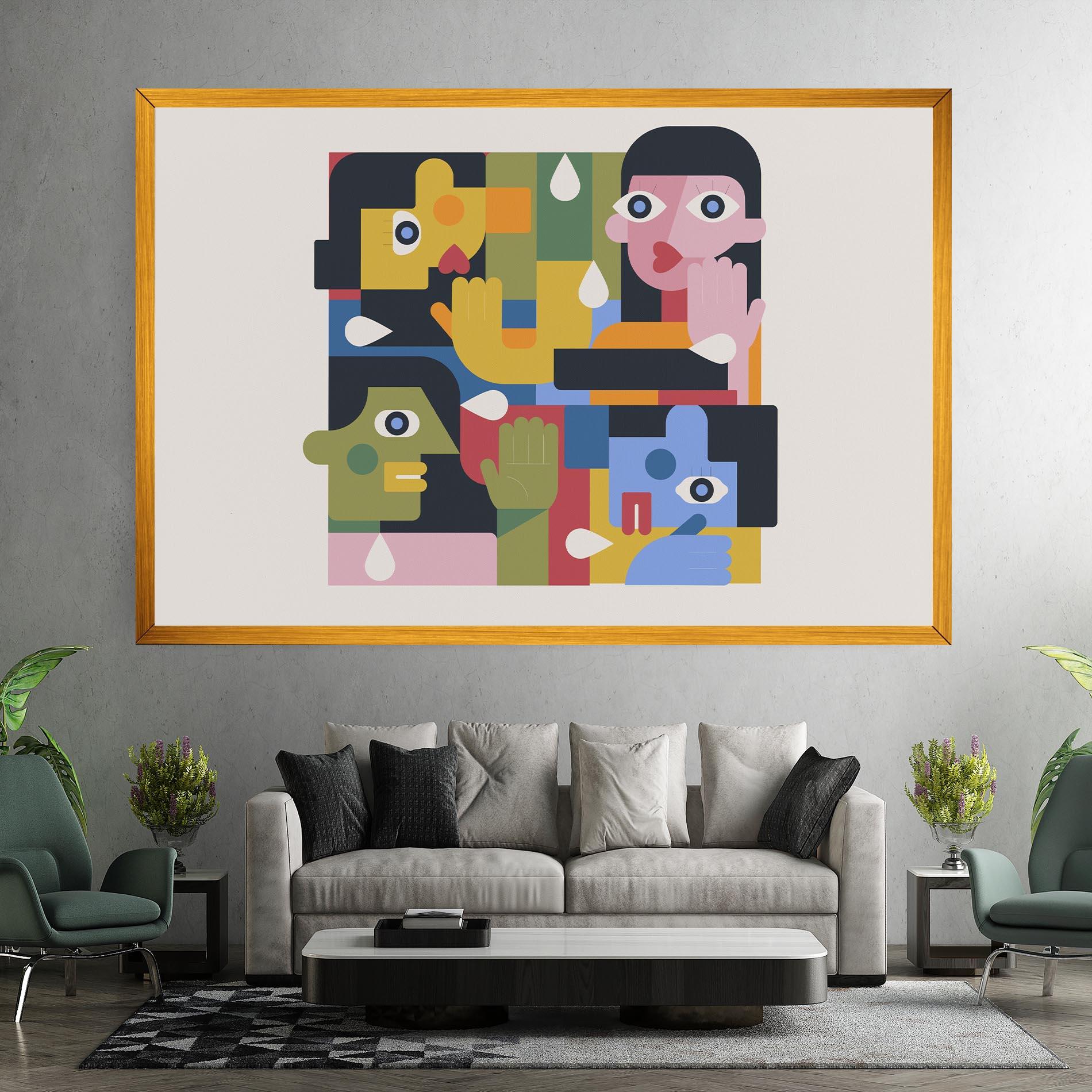 Картина на платно Minimal People Collage mockup 7