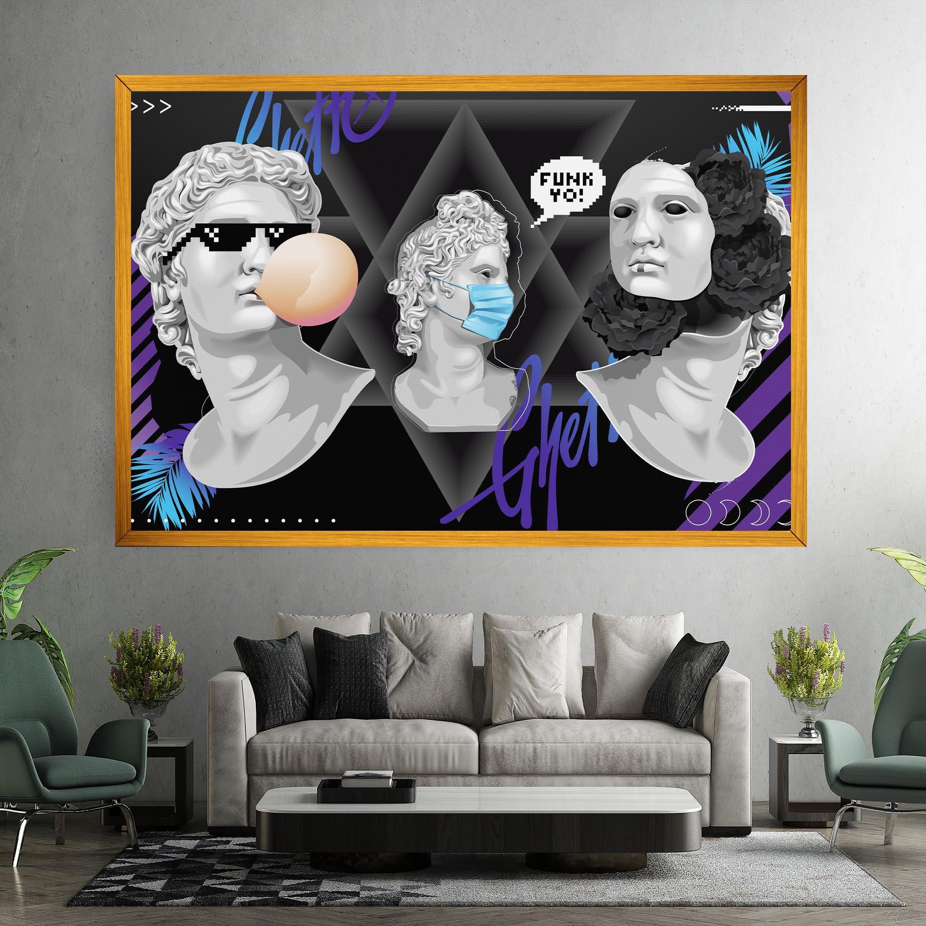 Картина на платно Statue Mask mockup 7