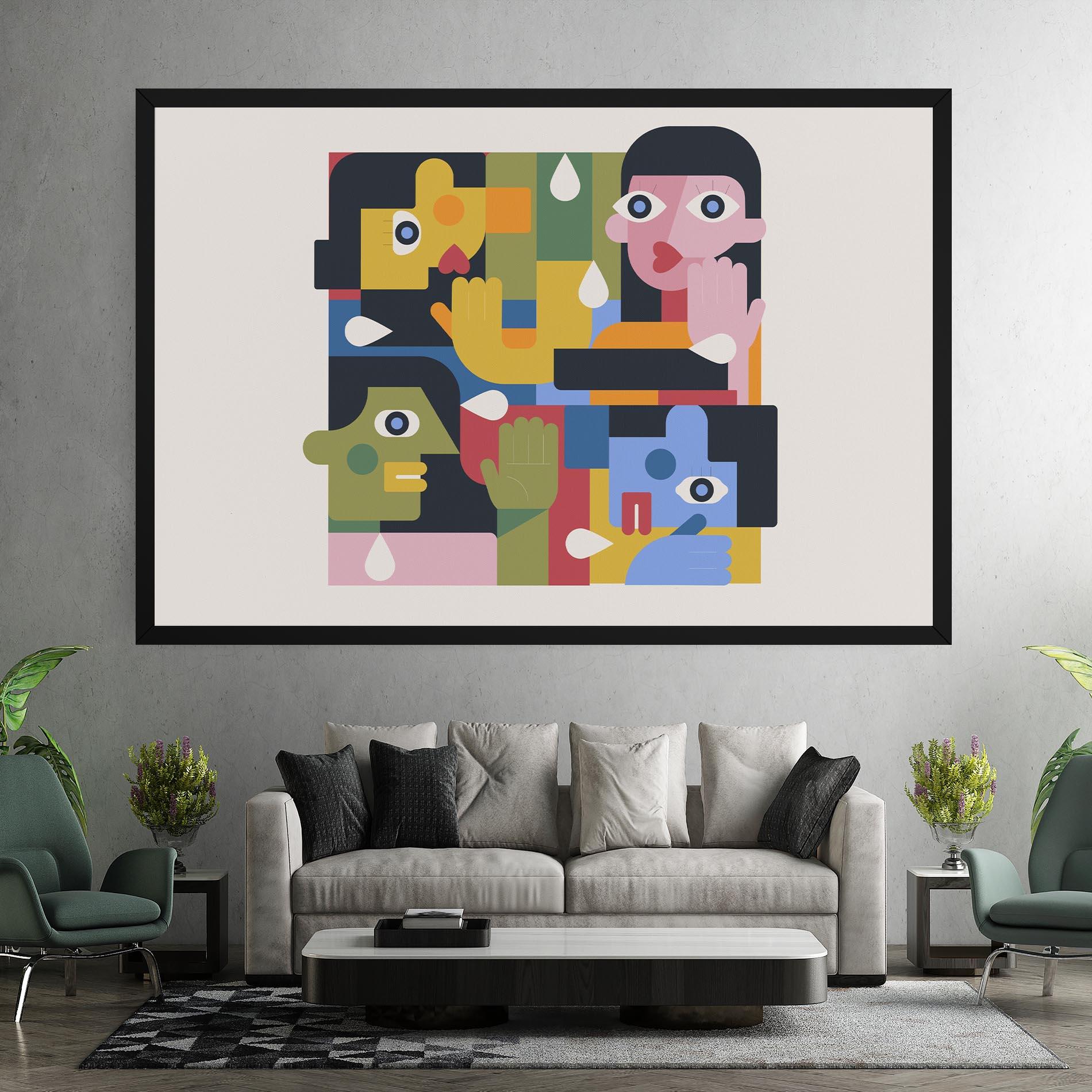 Картина на платно Minimal People Collage mockup 7