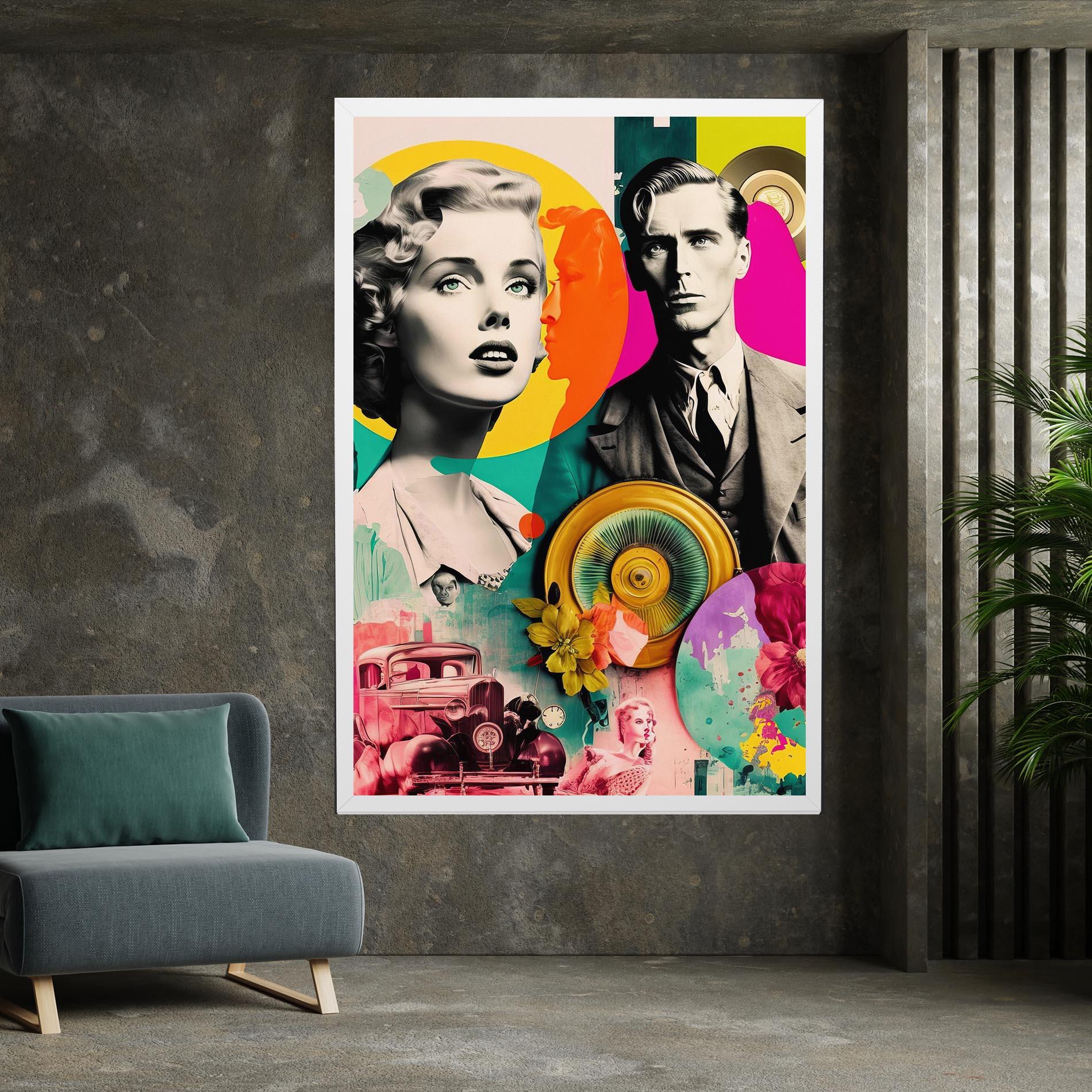 Картина на платно 60s Retro Collage mockup 7