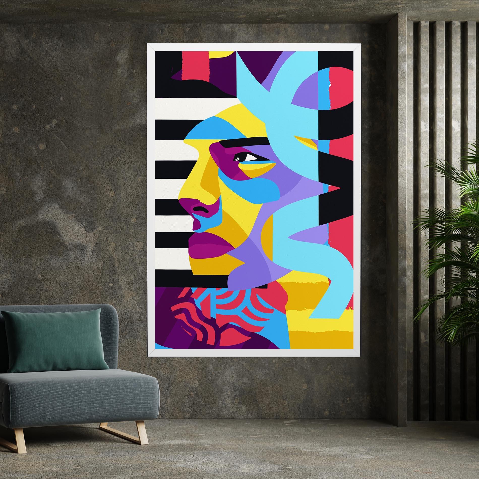 Картина на платно Abstract Male Face mockup 7