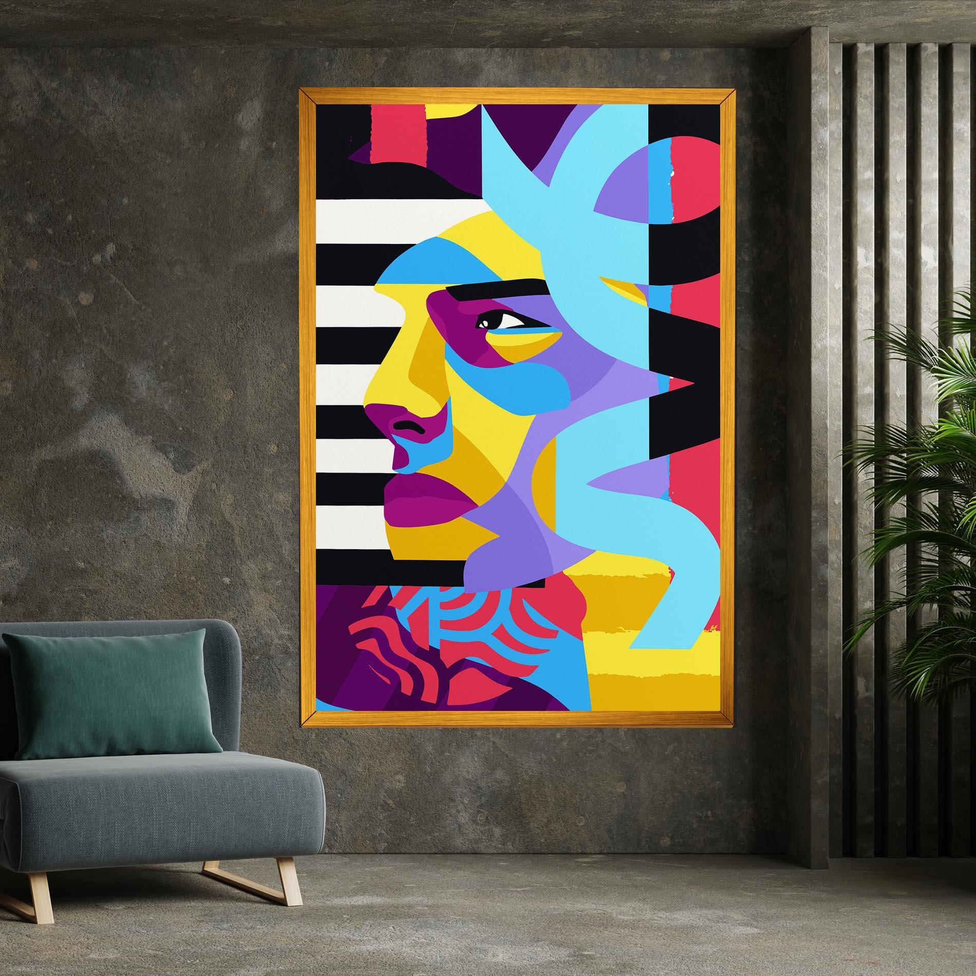 Картина на платно Abstract Male Face mockup 7