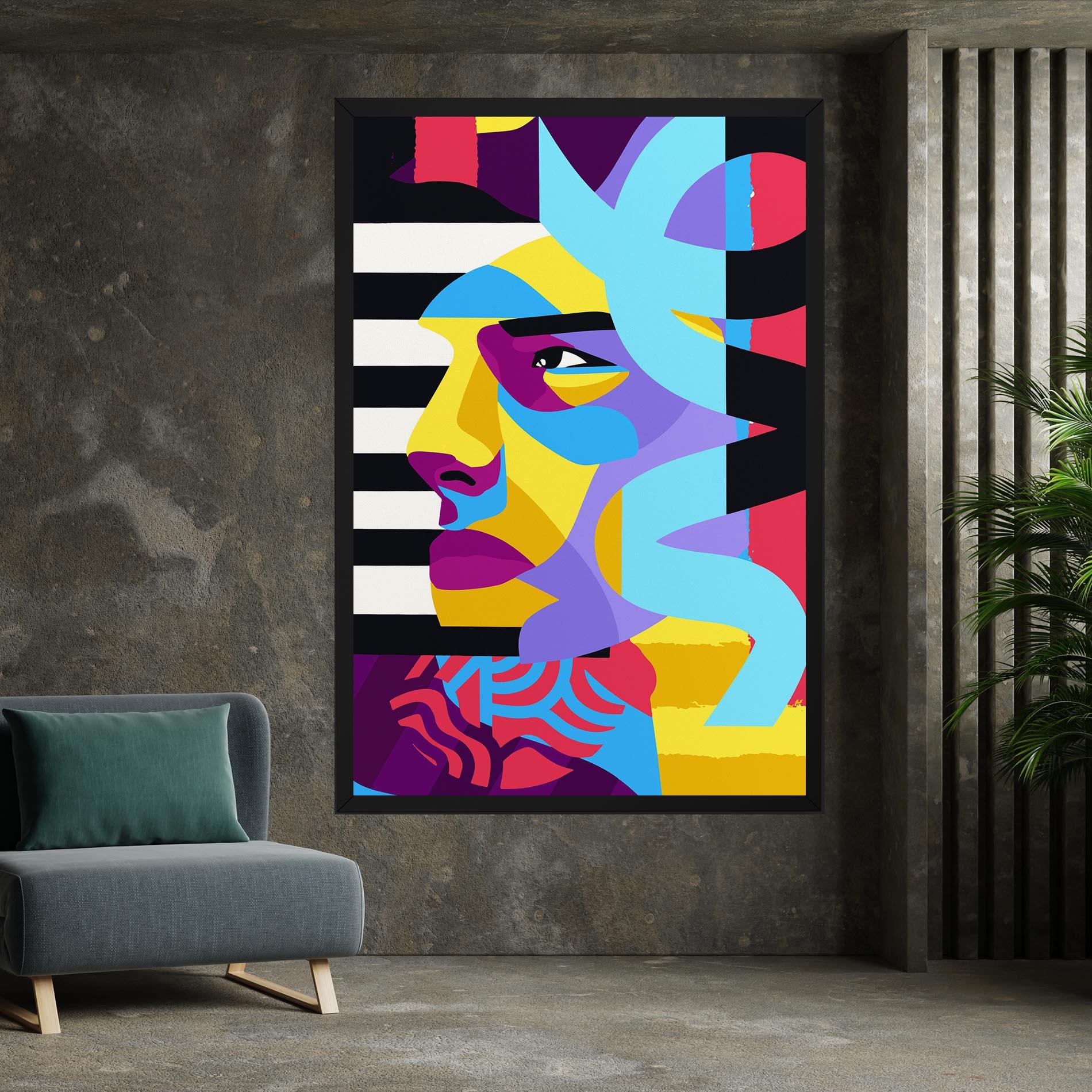 Картина на платно Abstract Male Face mockup 7