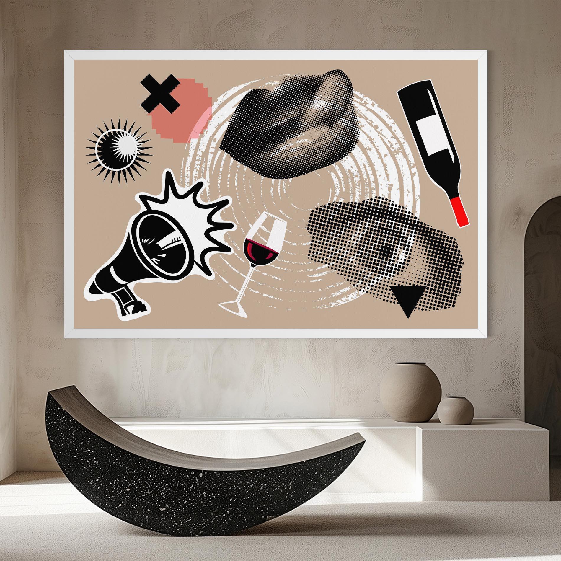 Картина на платно Lips Mouth Collage mockup 8