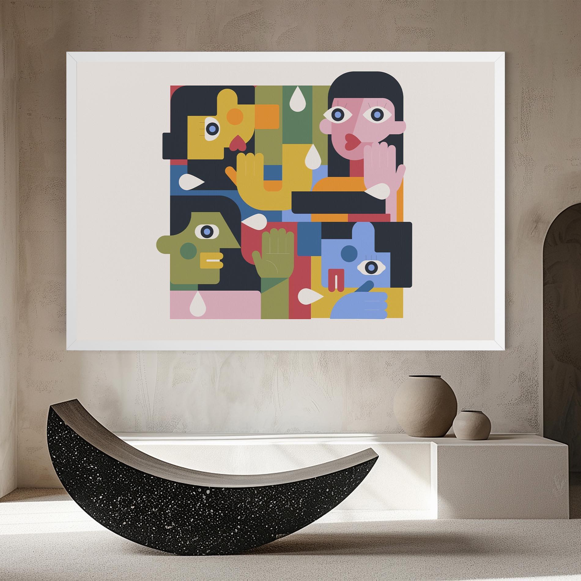 Картина на платно Minimal People Collage mockup 8