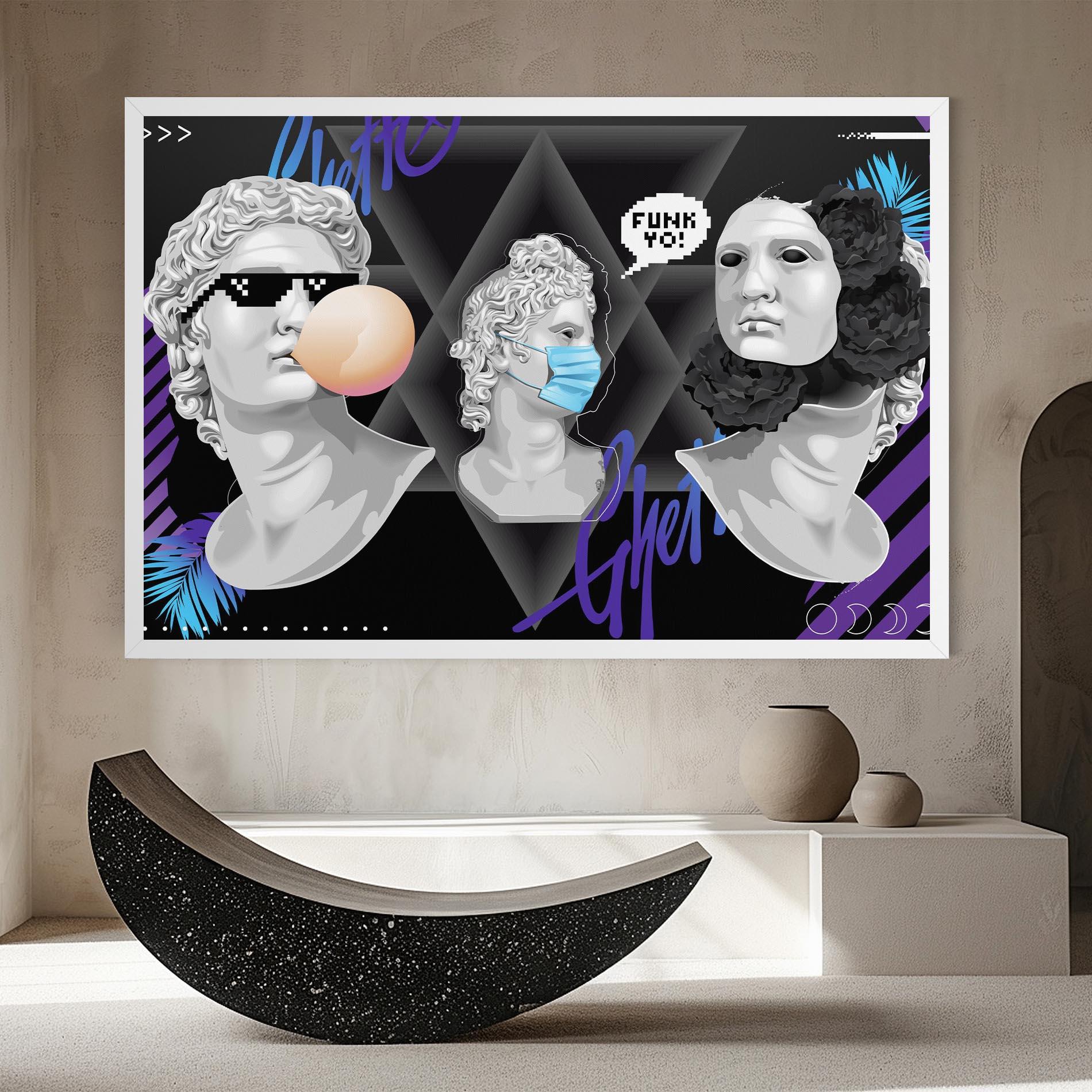 Картина на платно Statue Mask mockup 8