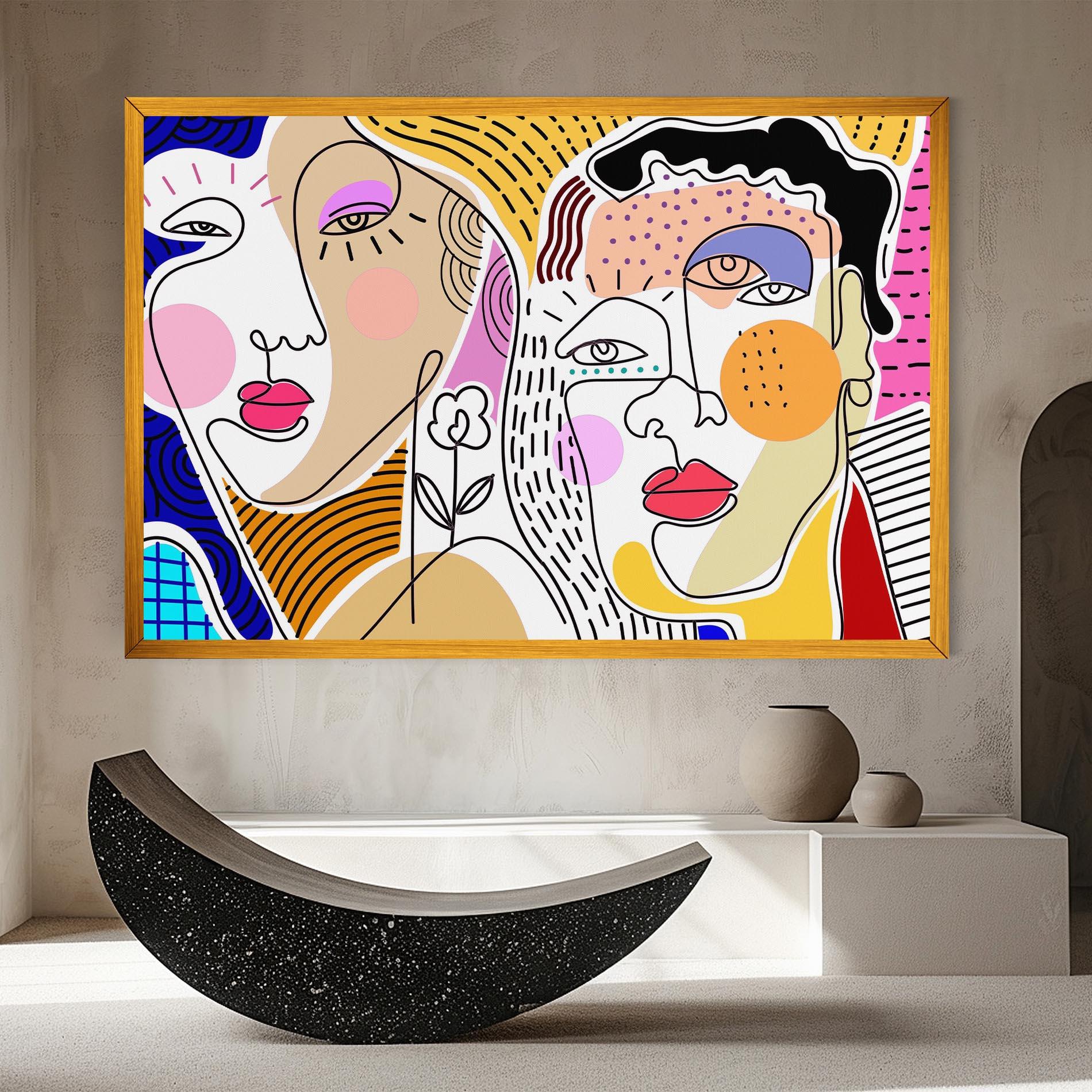 Картина на платно Abstract Eye Face mockup 8