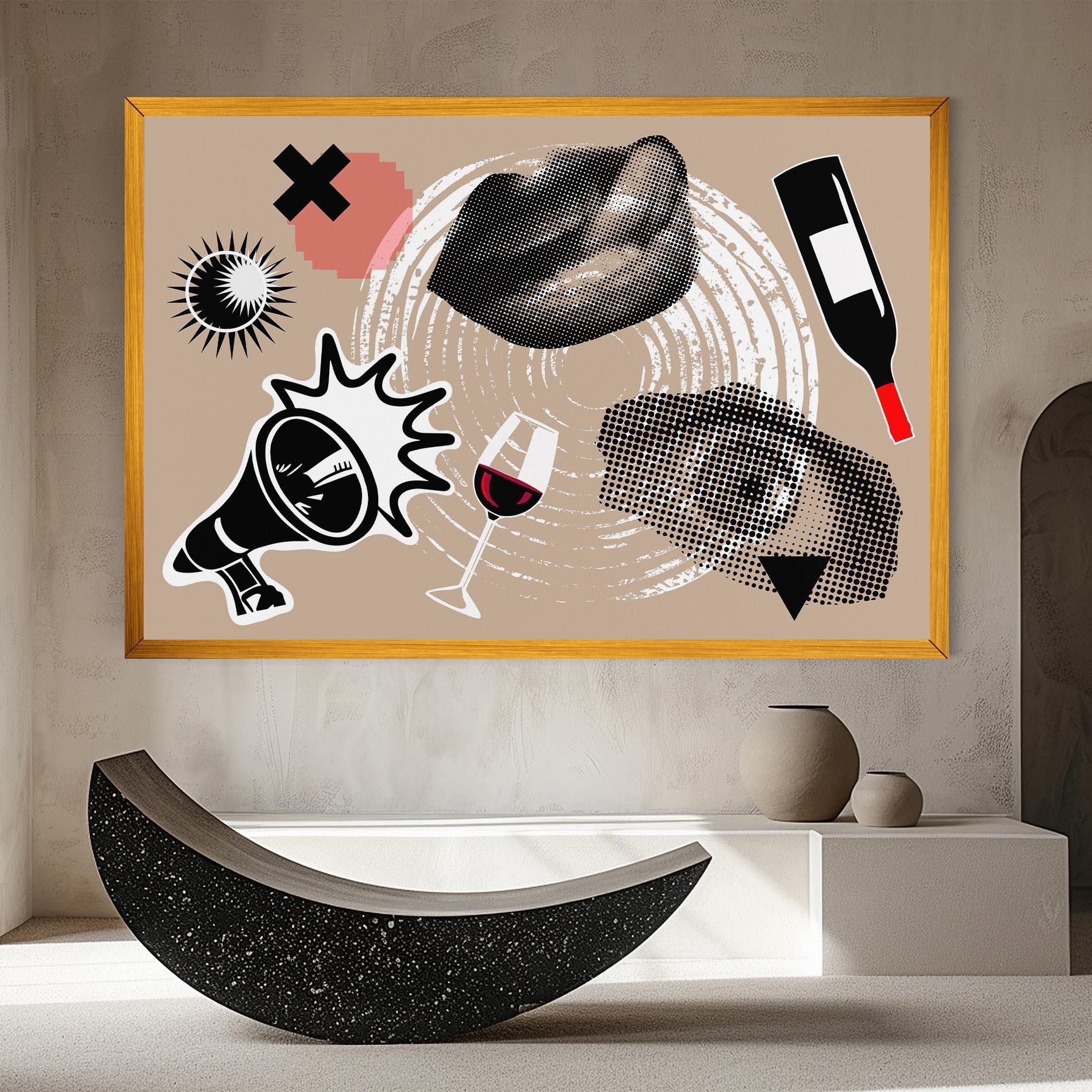 Картина на платно Lips Mouth Collage mockup 8