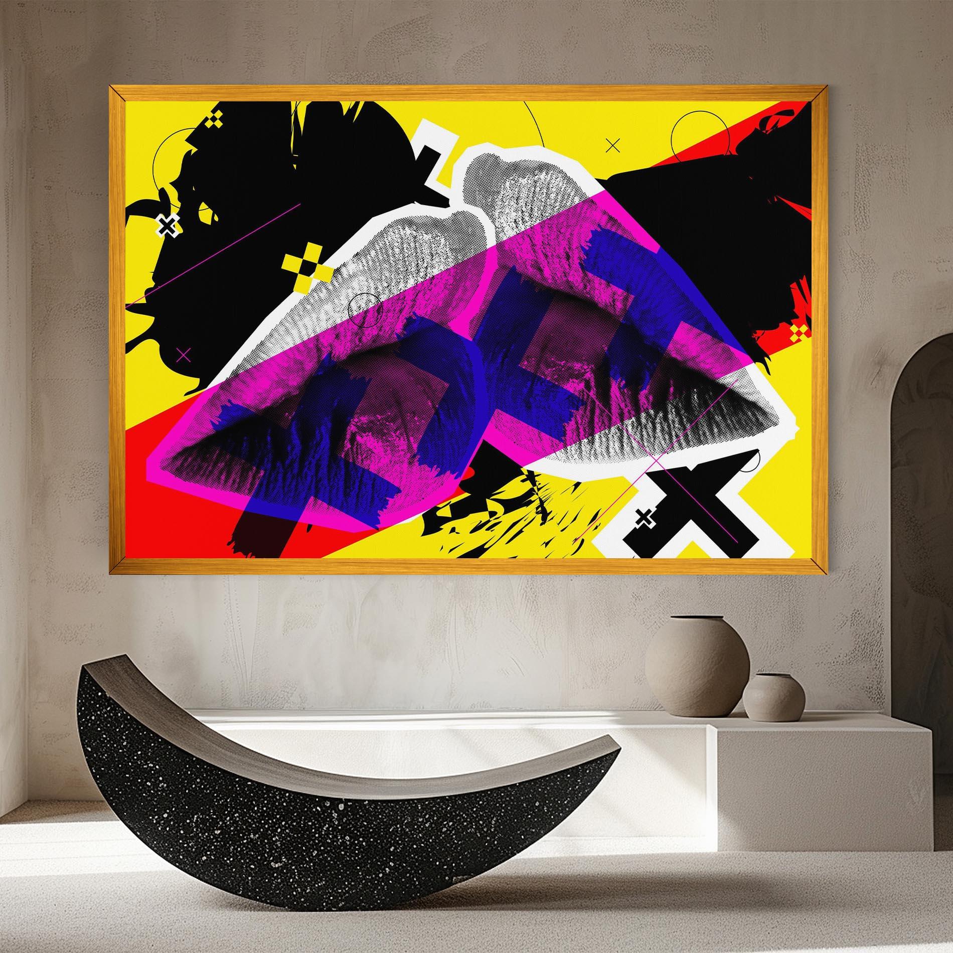 Картина на платно Lips Purple Light mockup 8