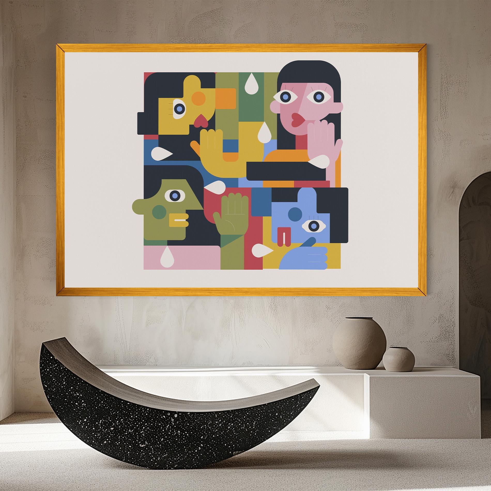 Картина на платно Minimal People Collage mockup 8