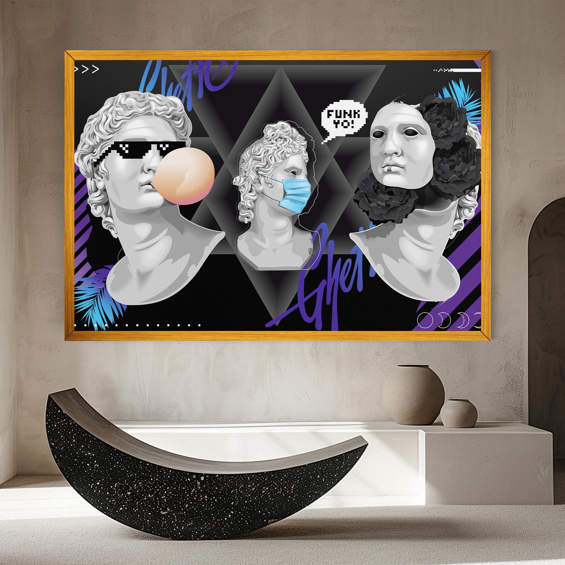 Картина на платно Statue Mask mockup 8