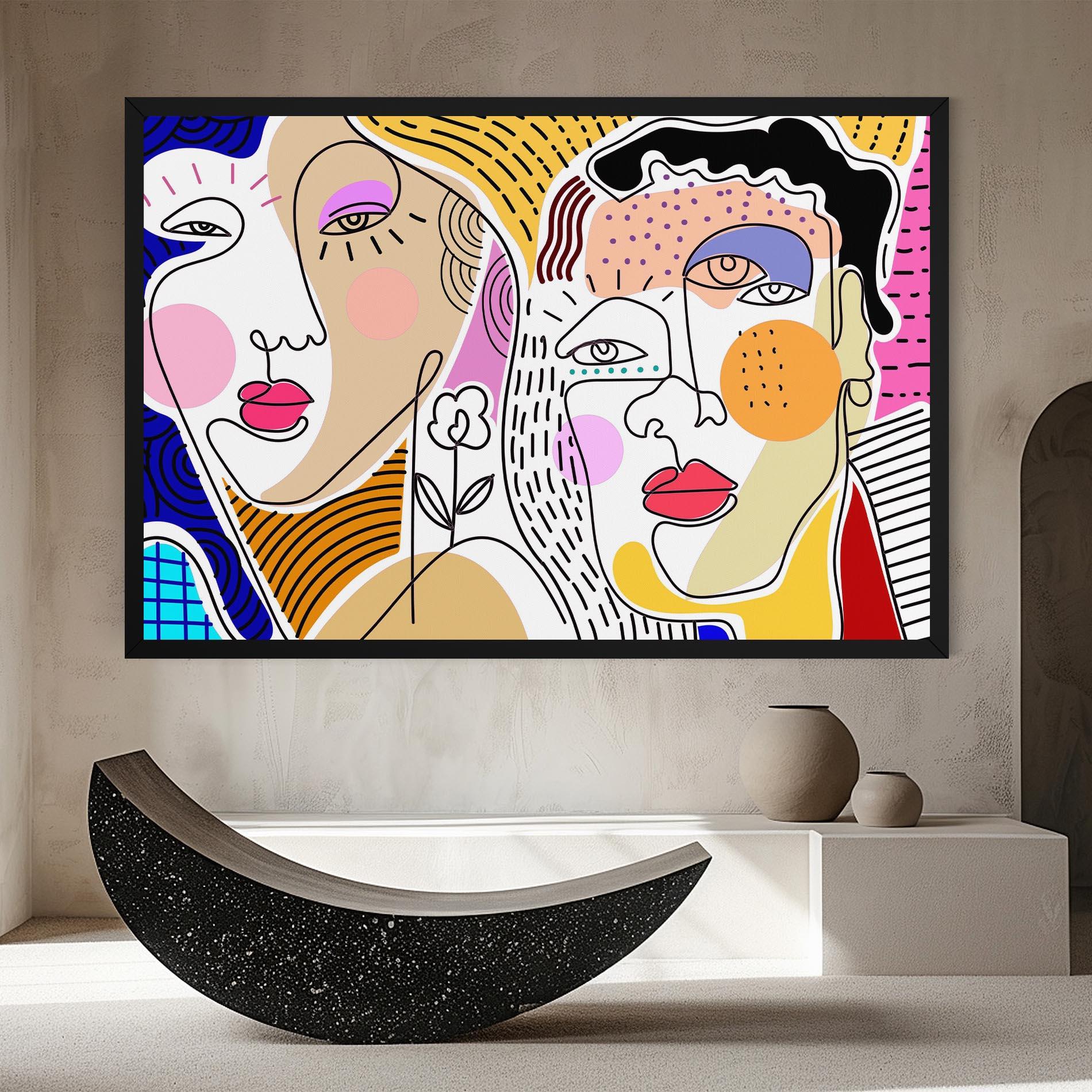 Картина на платно Abstract Eye Face mockup 8