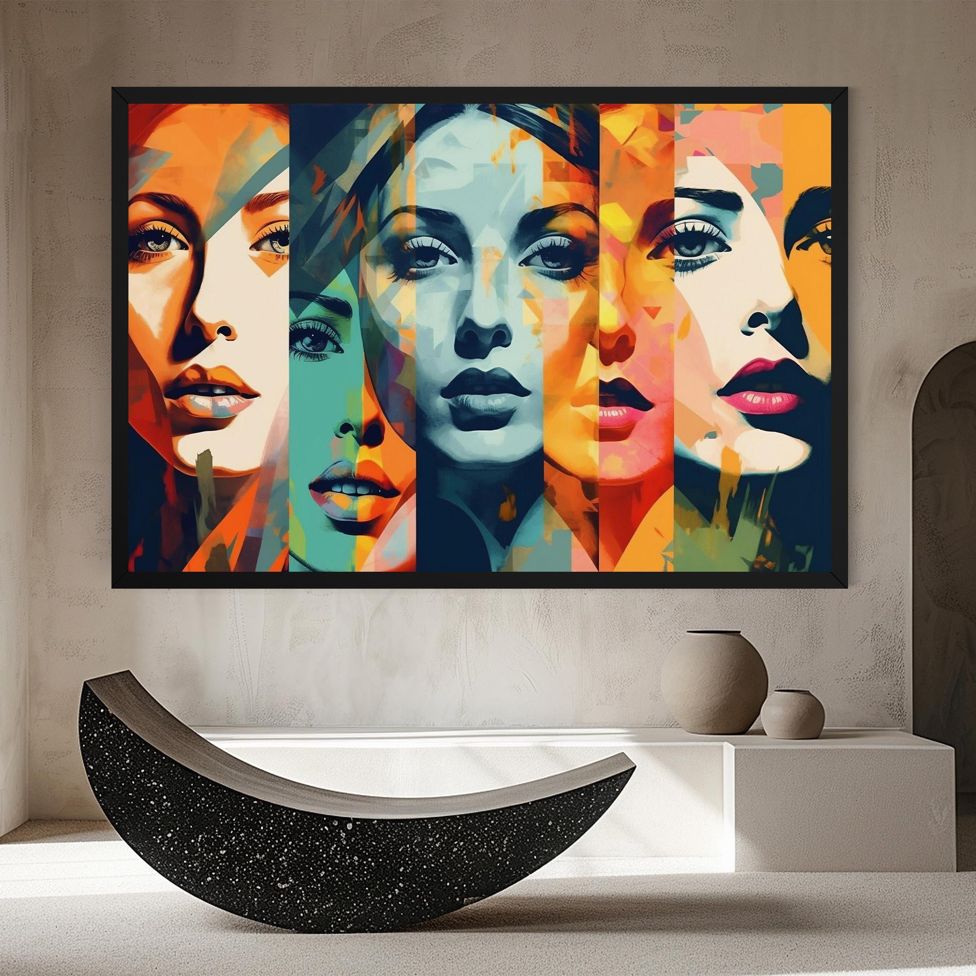 Картина на платно Abstract Face Collage mockup 8