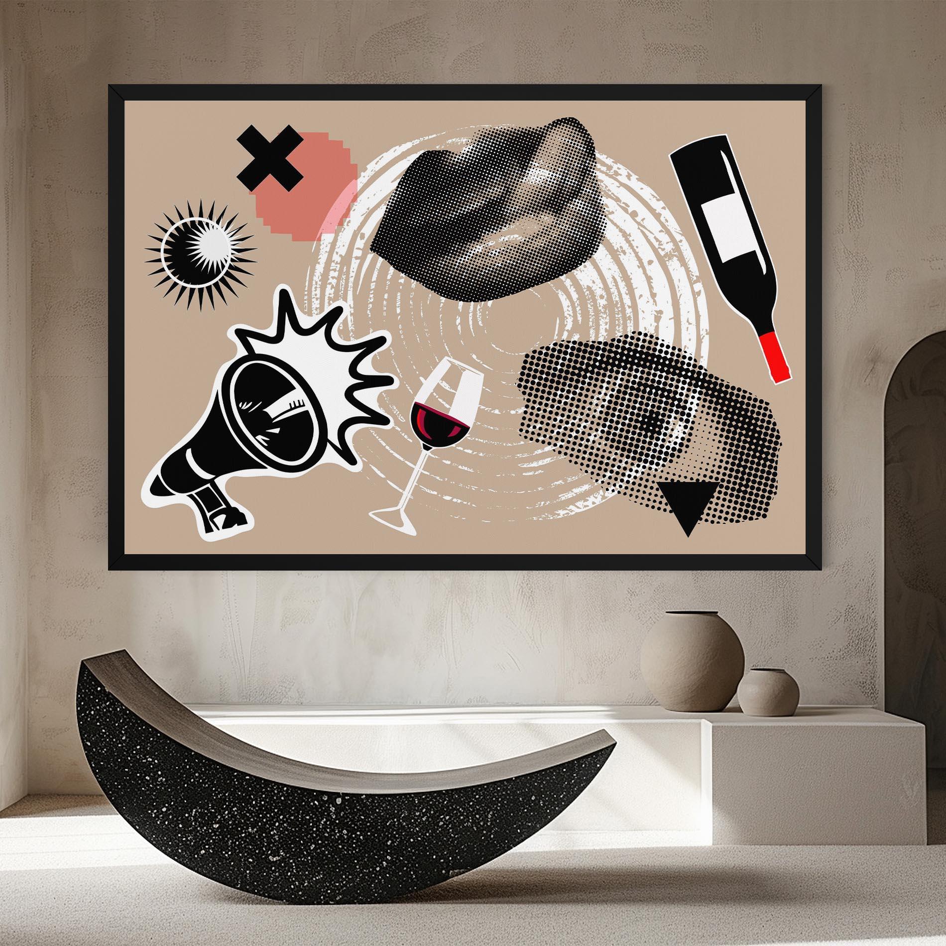 Картина на платно Lips Mouth Collage mockup 8