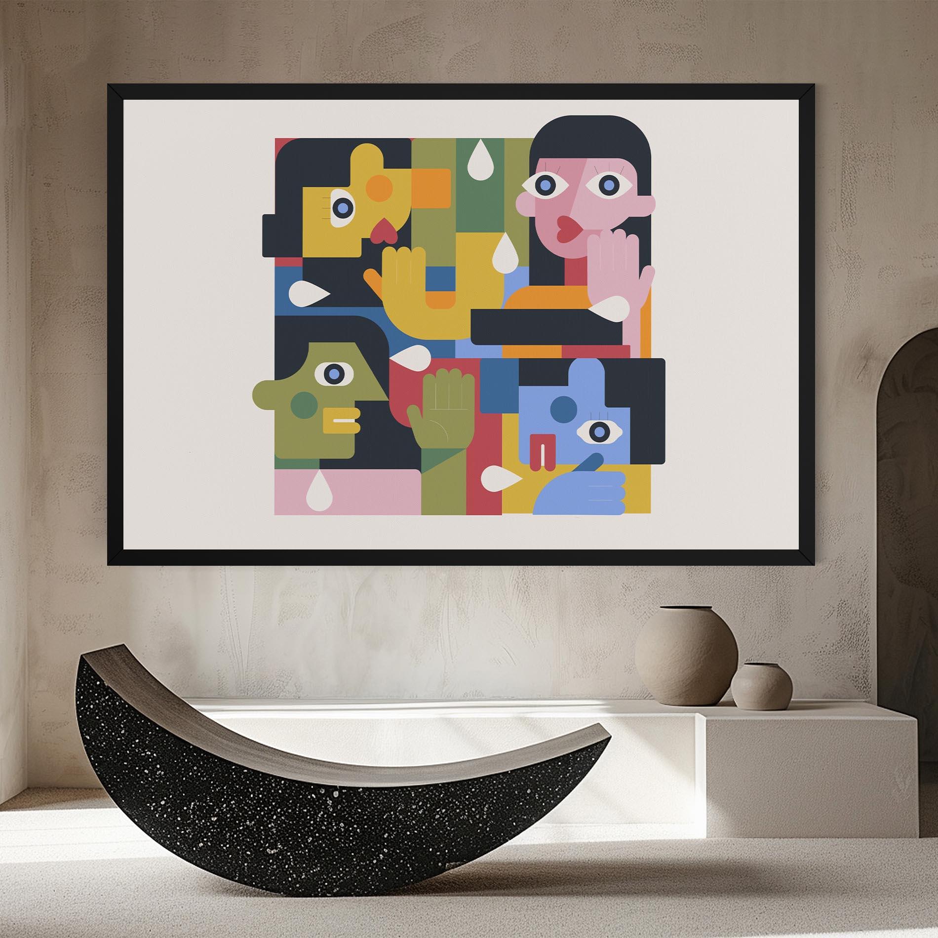 Картина на платно Minimal People Collage mockup 8