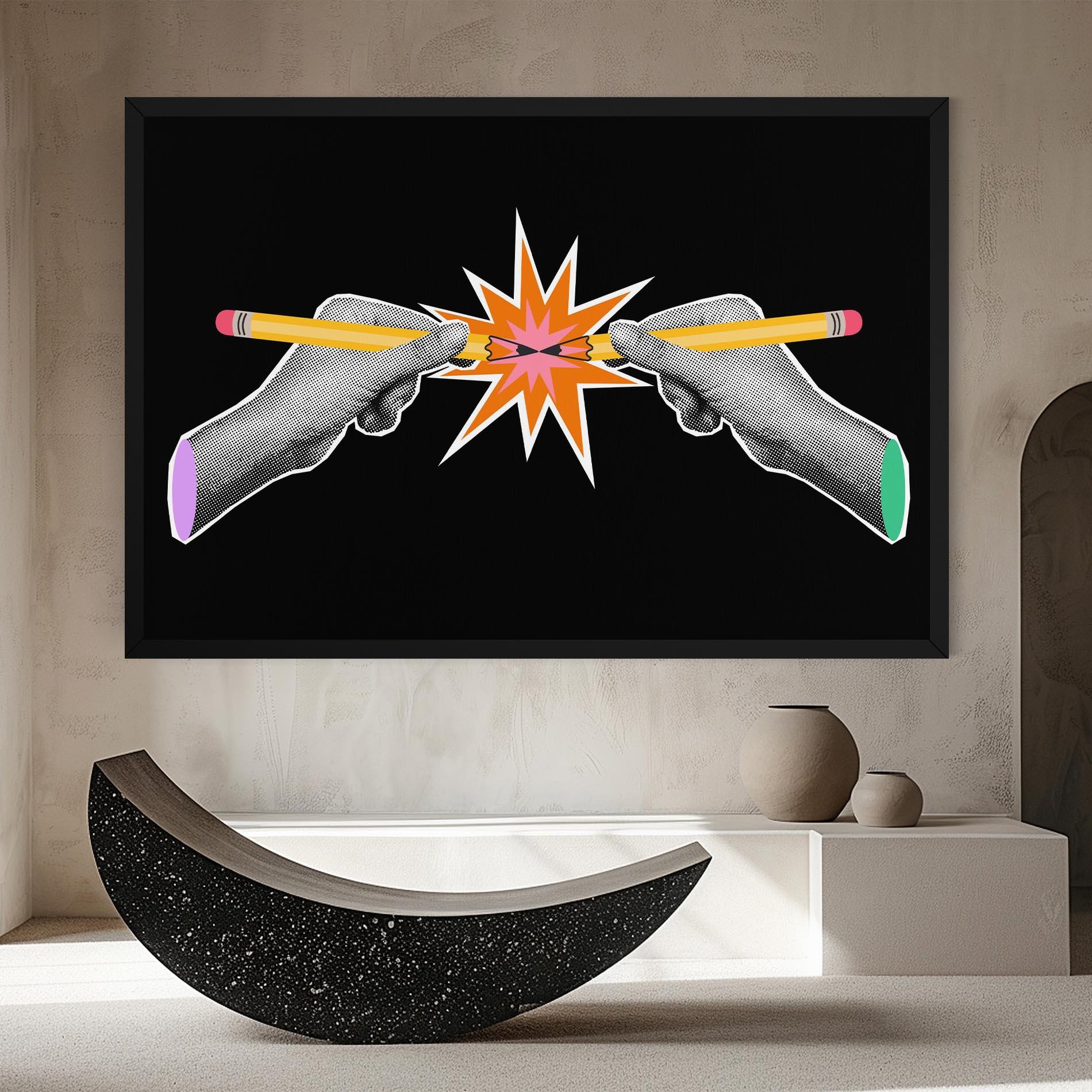 Картина на платно Pencil Hand mockup 8