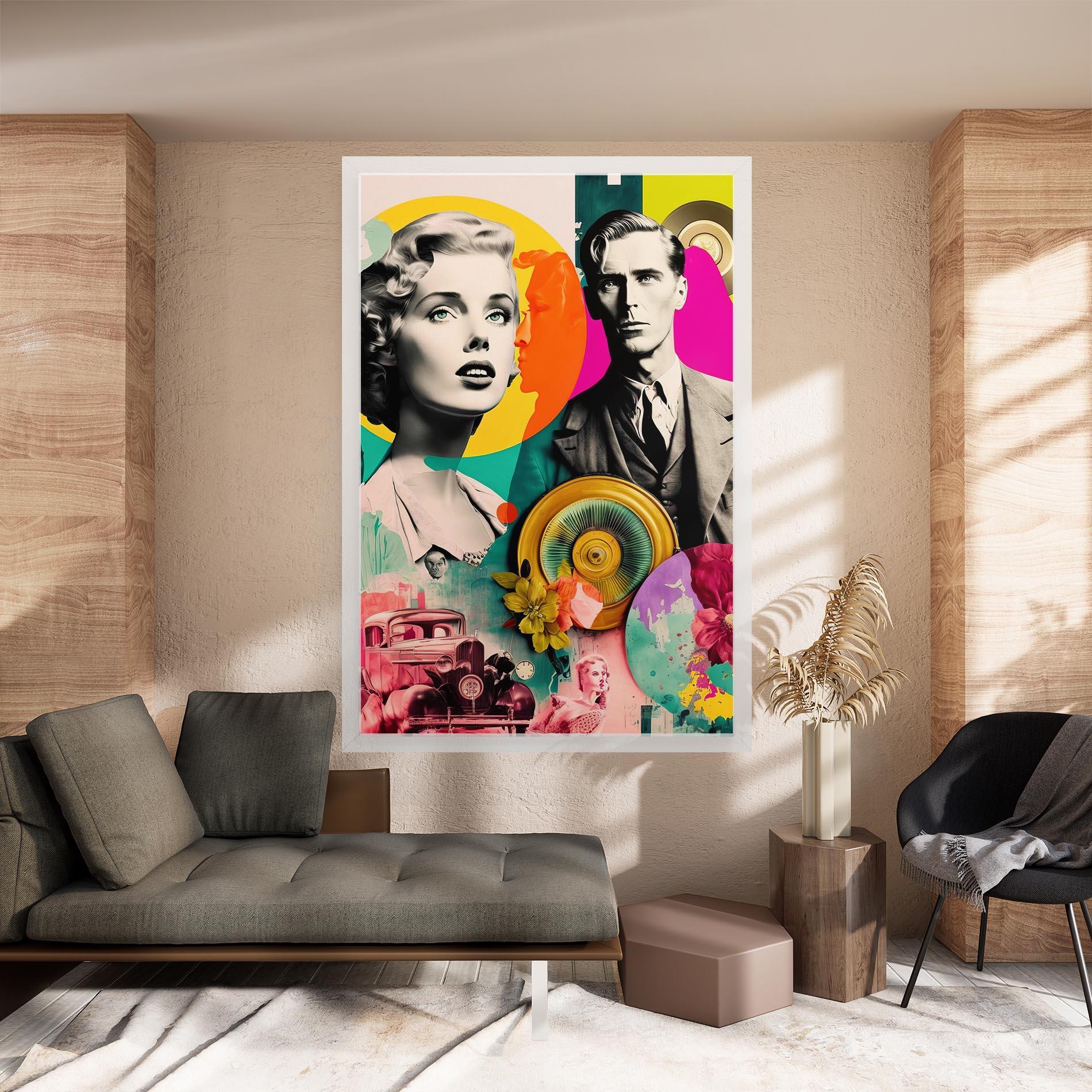 Картина на платно 60s Retro Collage mockup 8