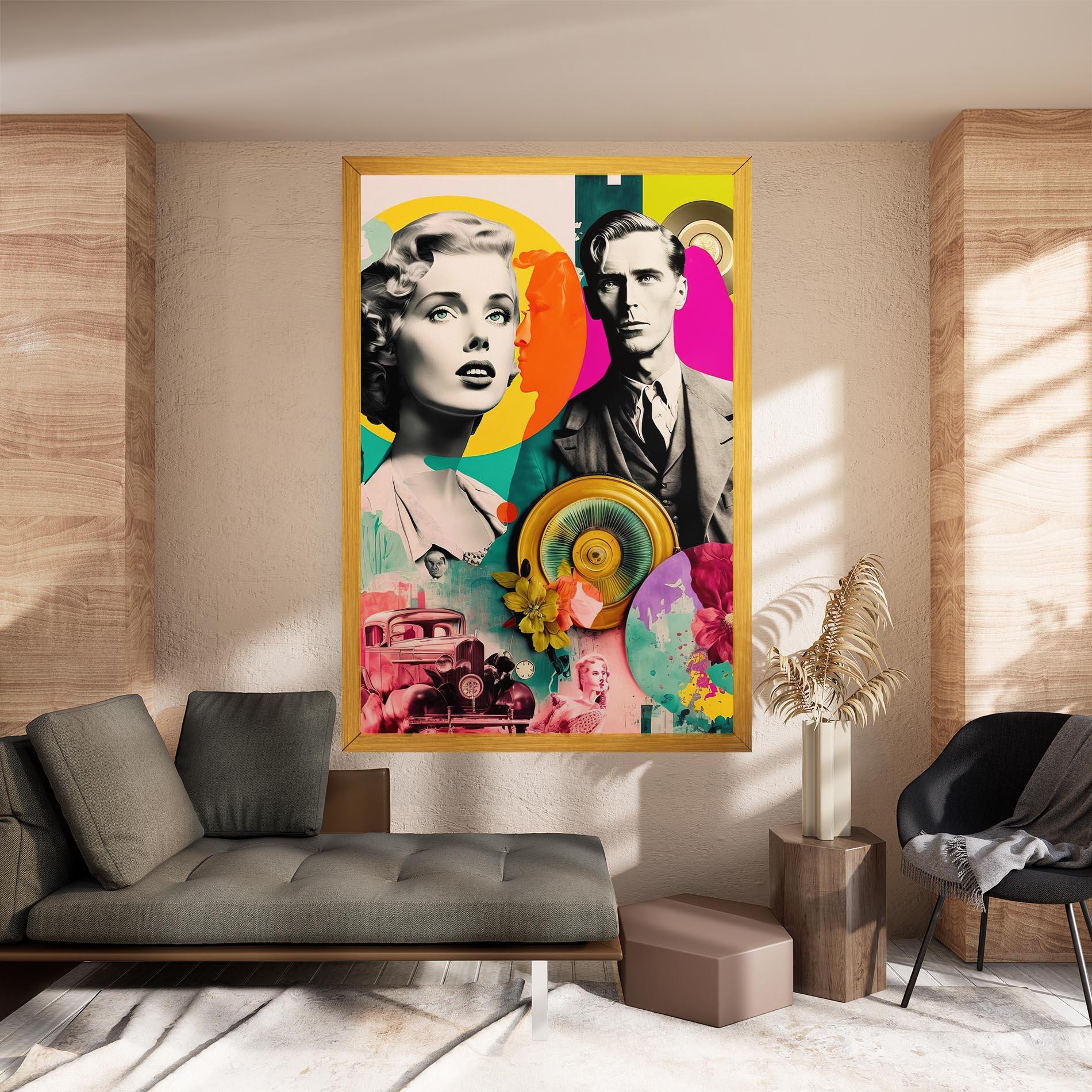 Картина на платно 60s Retro Collage mockup 8