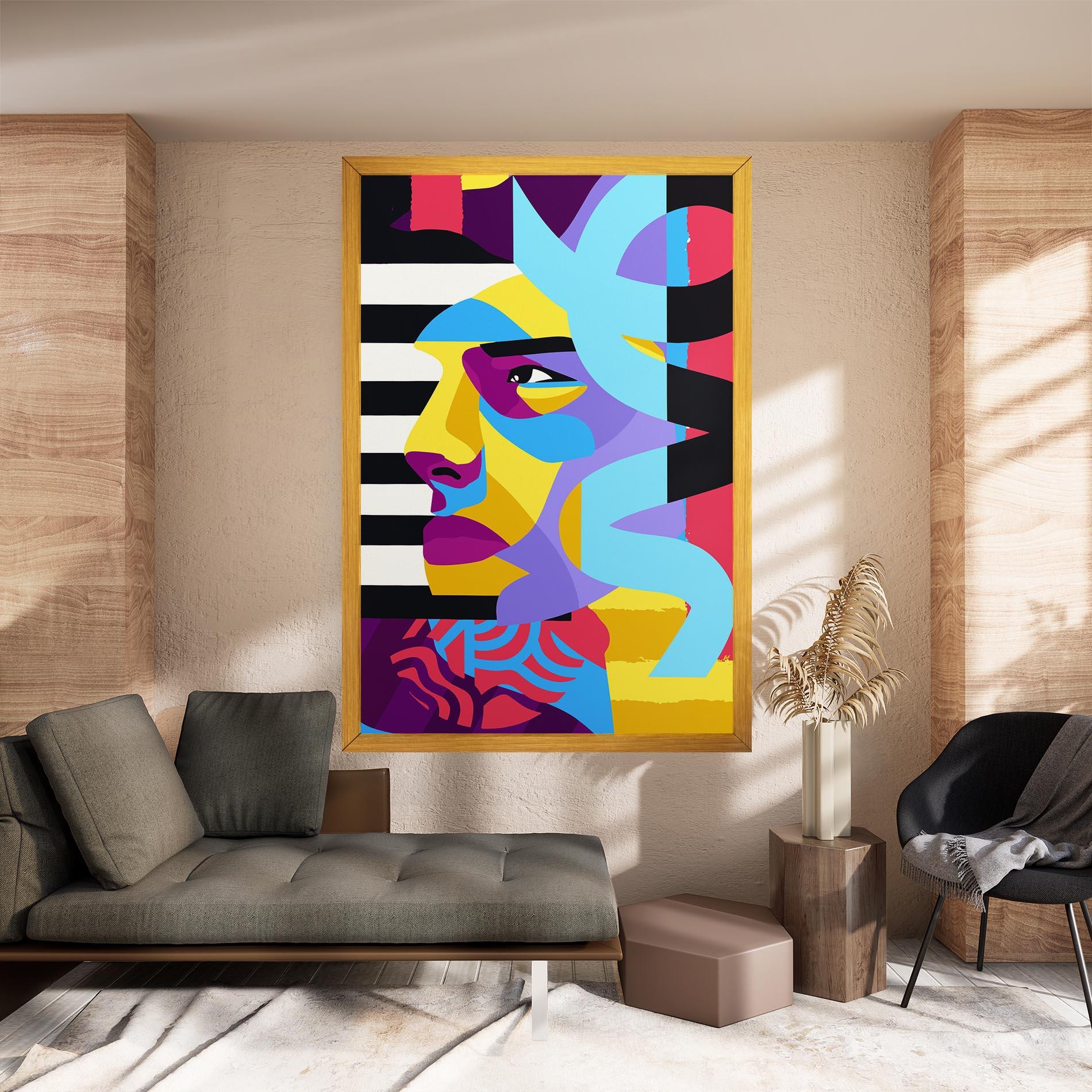 Картина на платно Abstract Male Face mockup 8