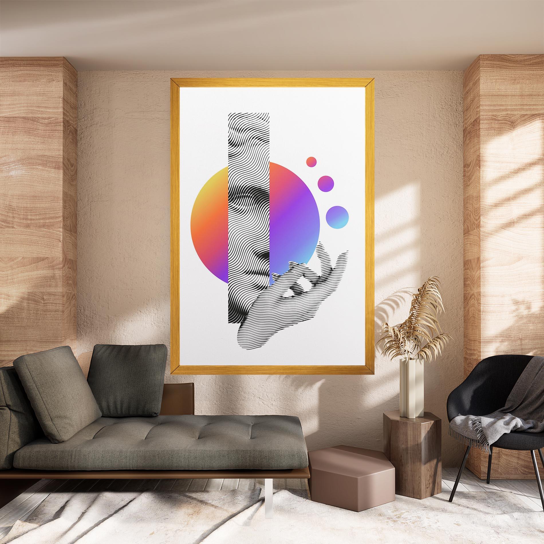 Картина на платно Orange Light Statue mockup 8