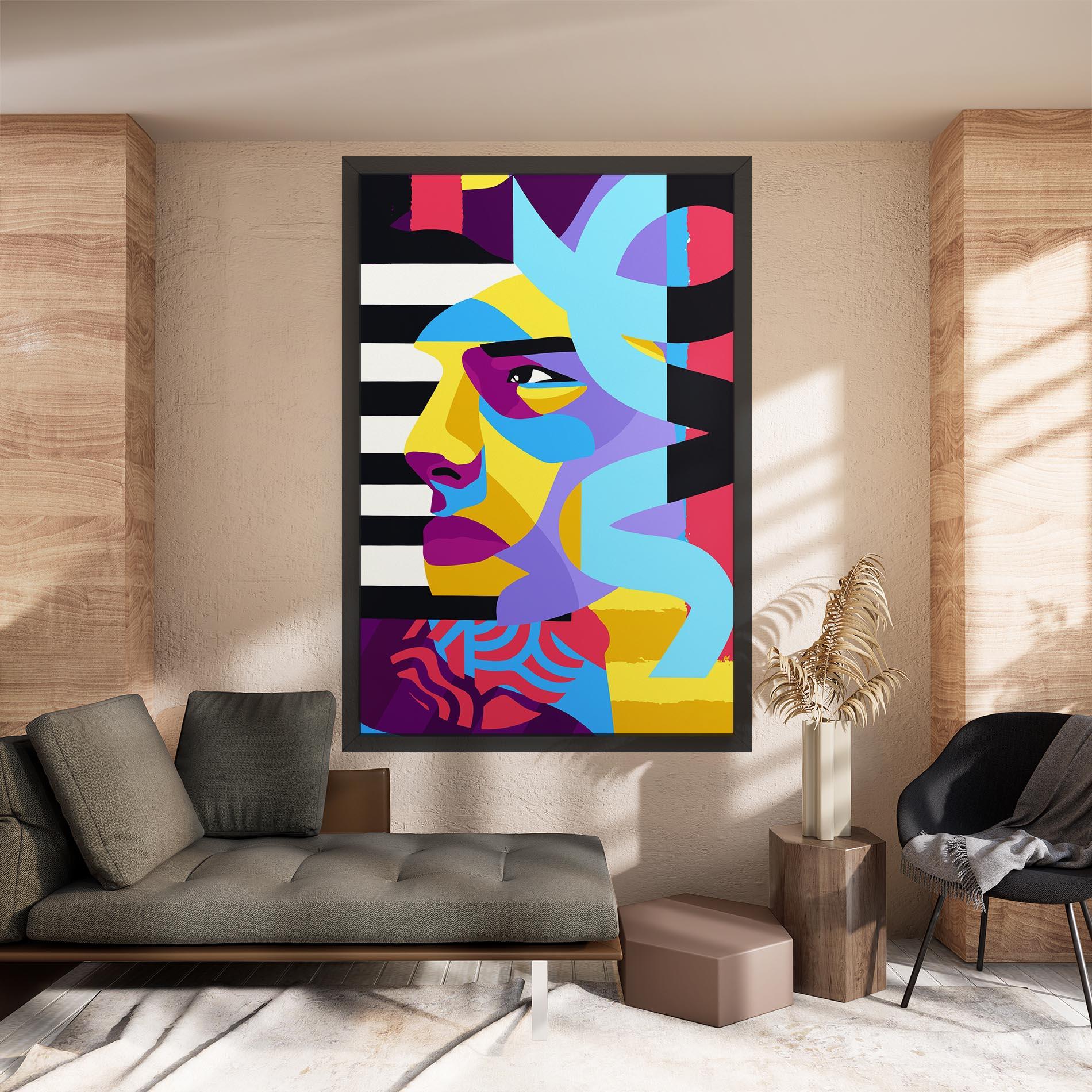 Картина на платно Abstract Male Face mockup 8