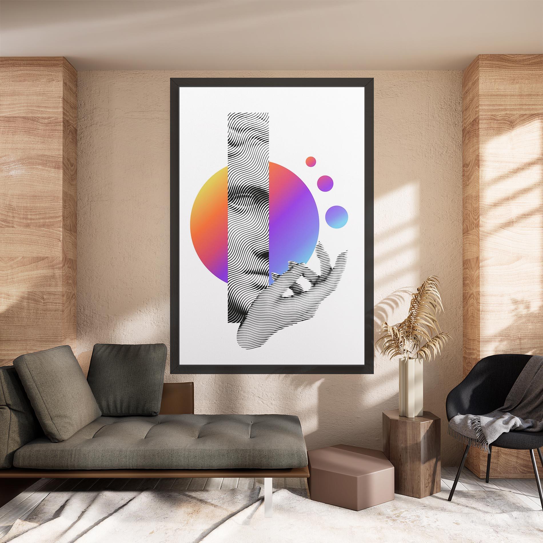 Картина на платно Orange Light Statue mockup 8