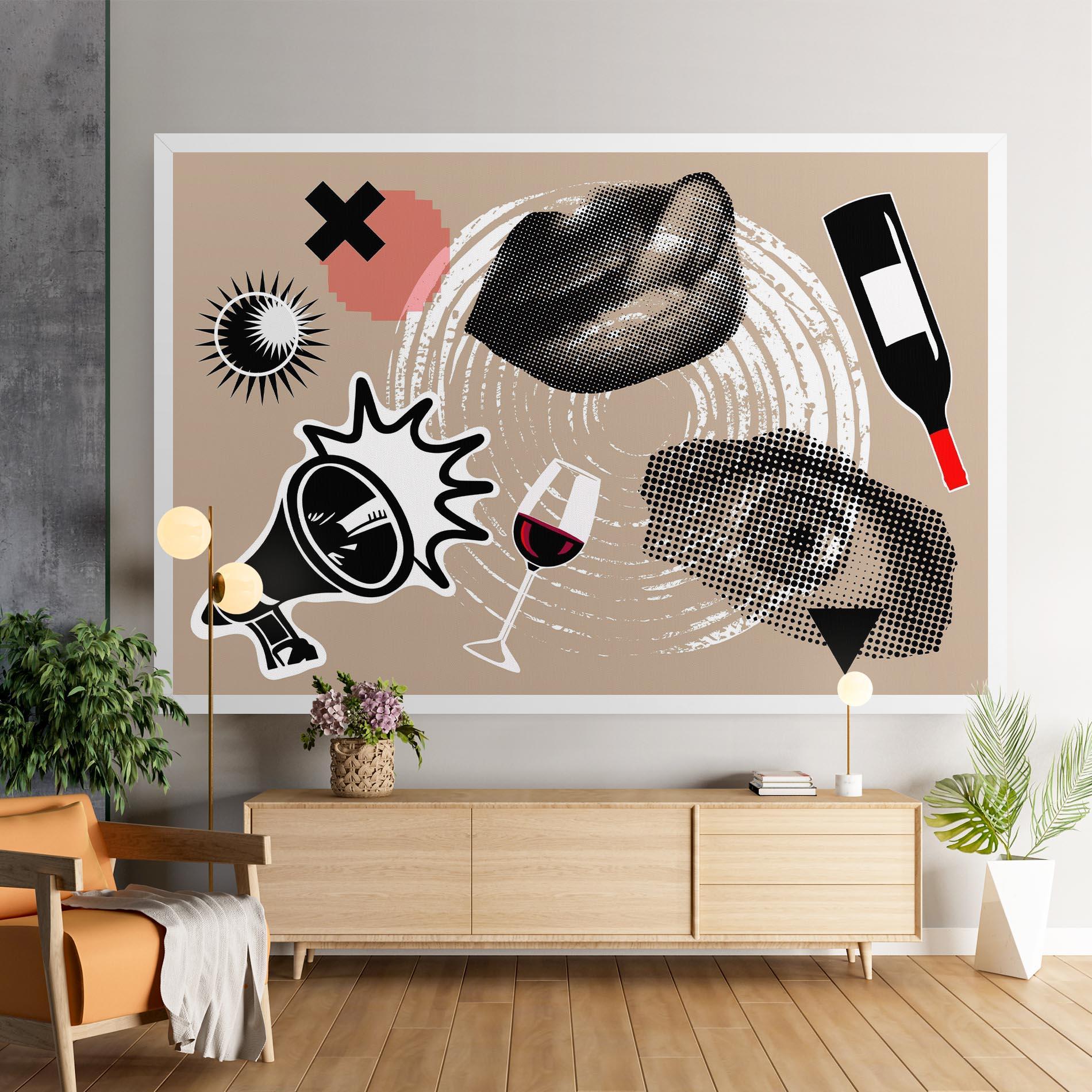 Картина на платно Lips Mouth Collage mockup 9