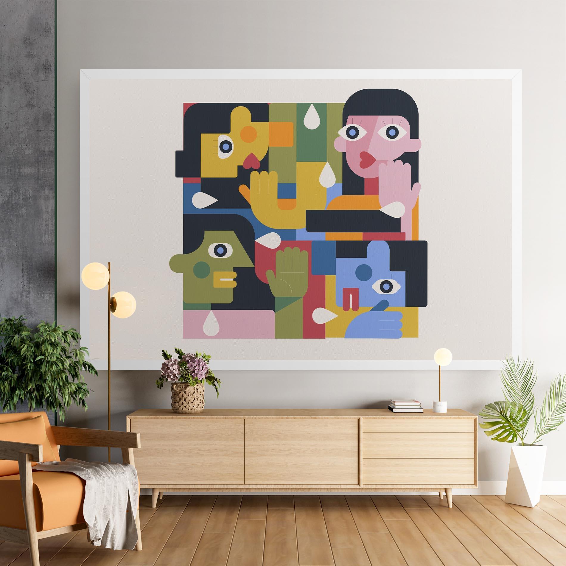 Картина на платно Minimal People Collage mockup 9