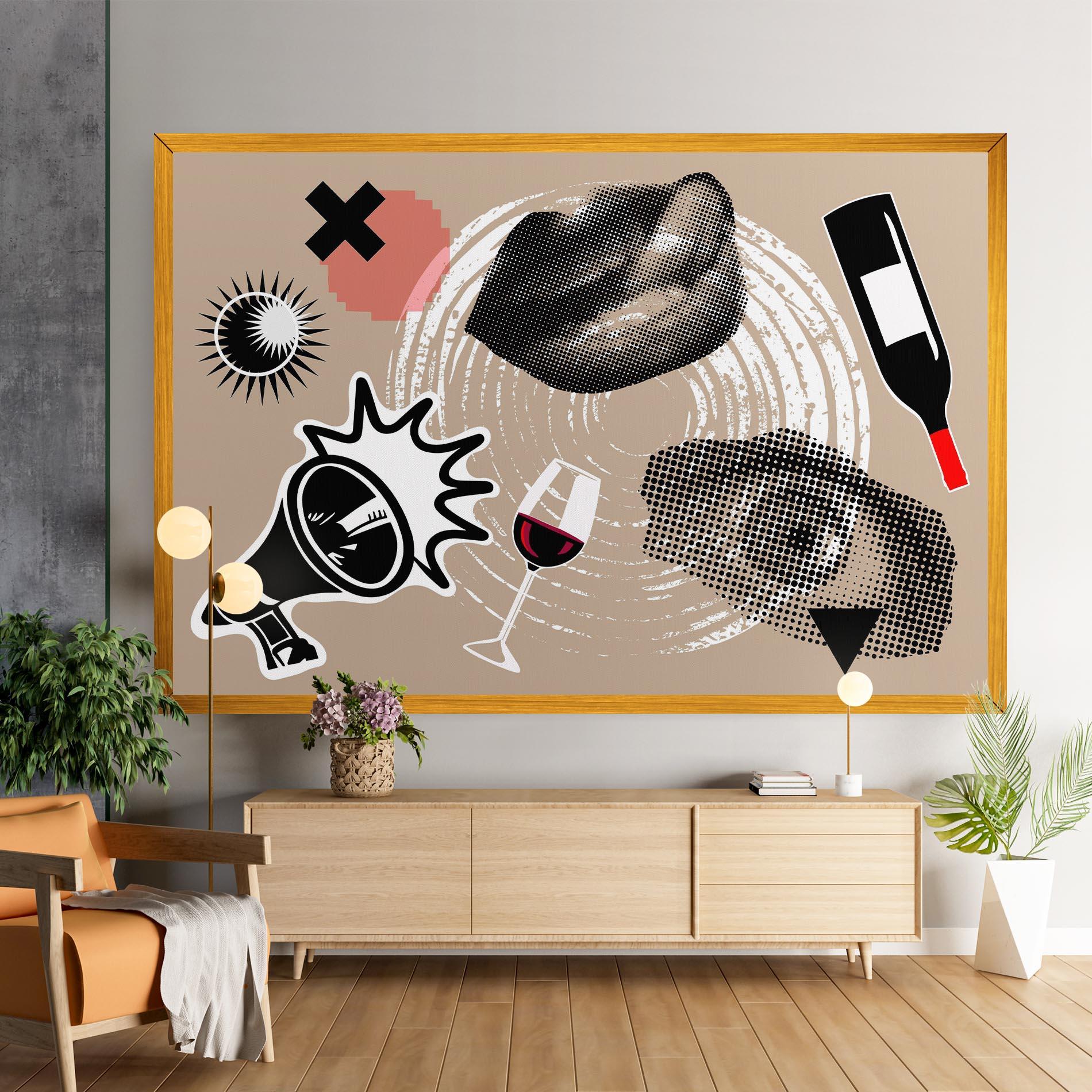 Картина на платно Lips Mouth Collage mockup 9