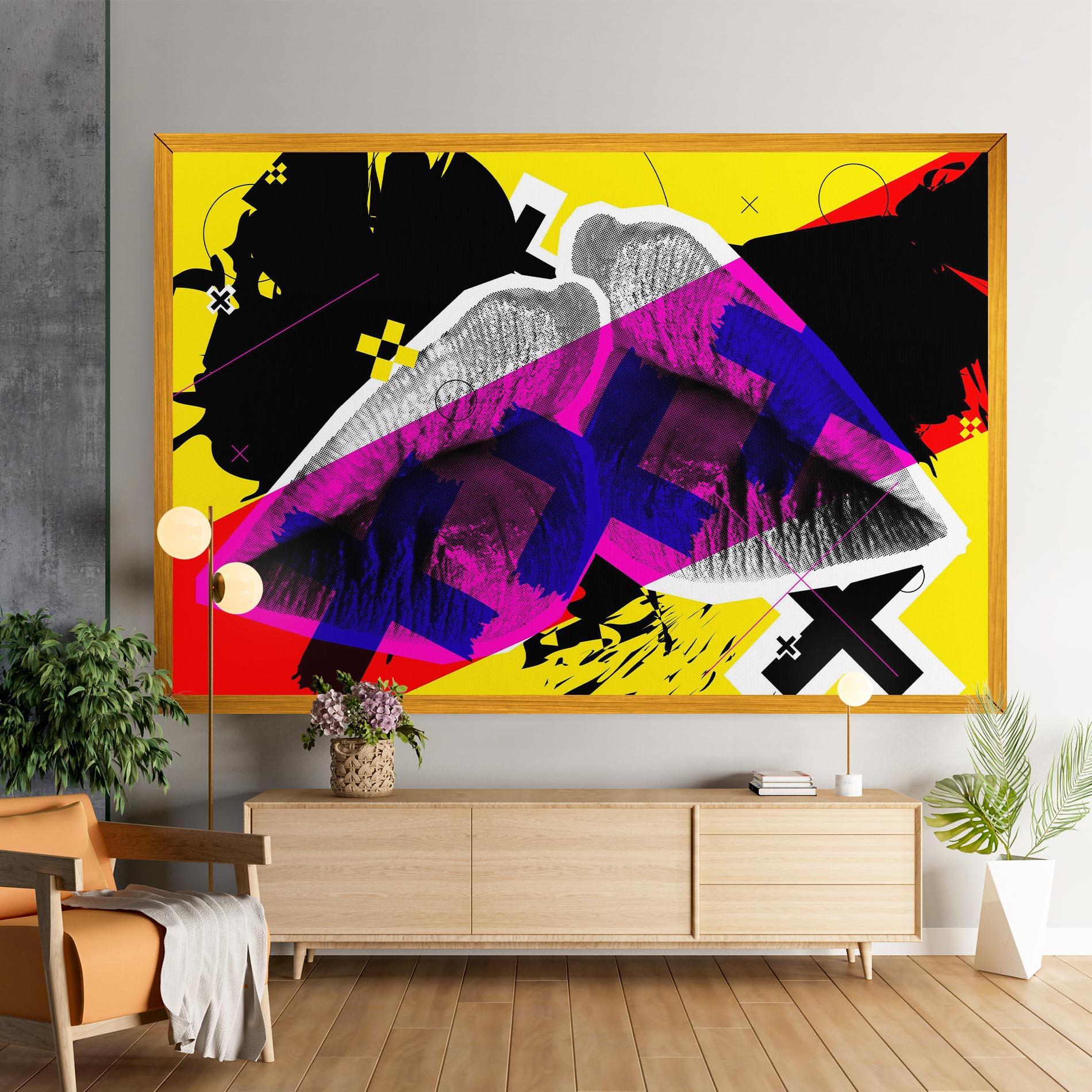 Картина на платно Lips Purple Light mockup 9