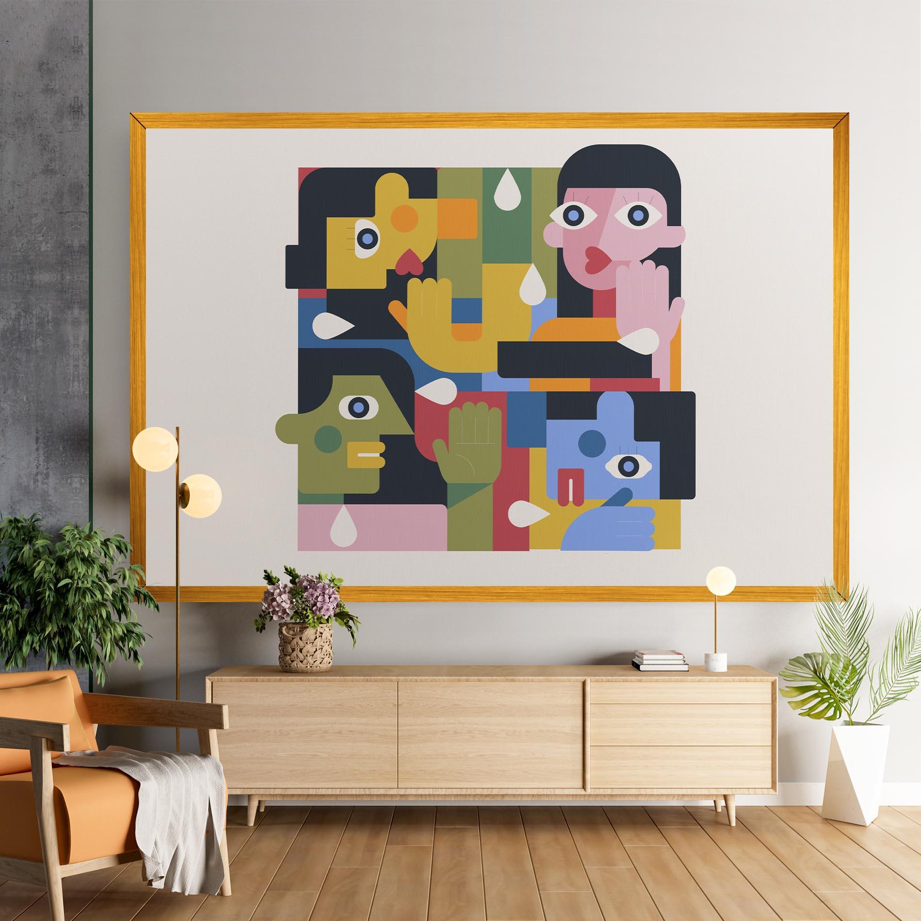 Картина на платно Minimal People Collage mockup 9