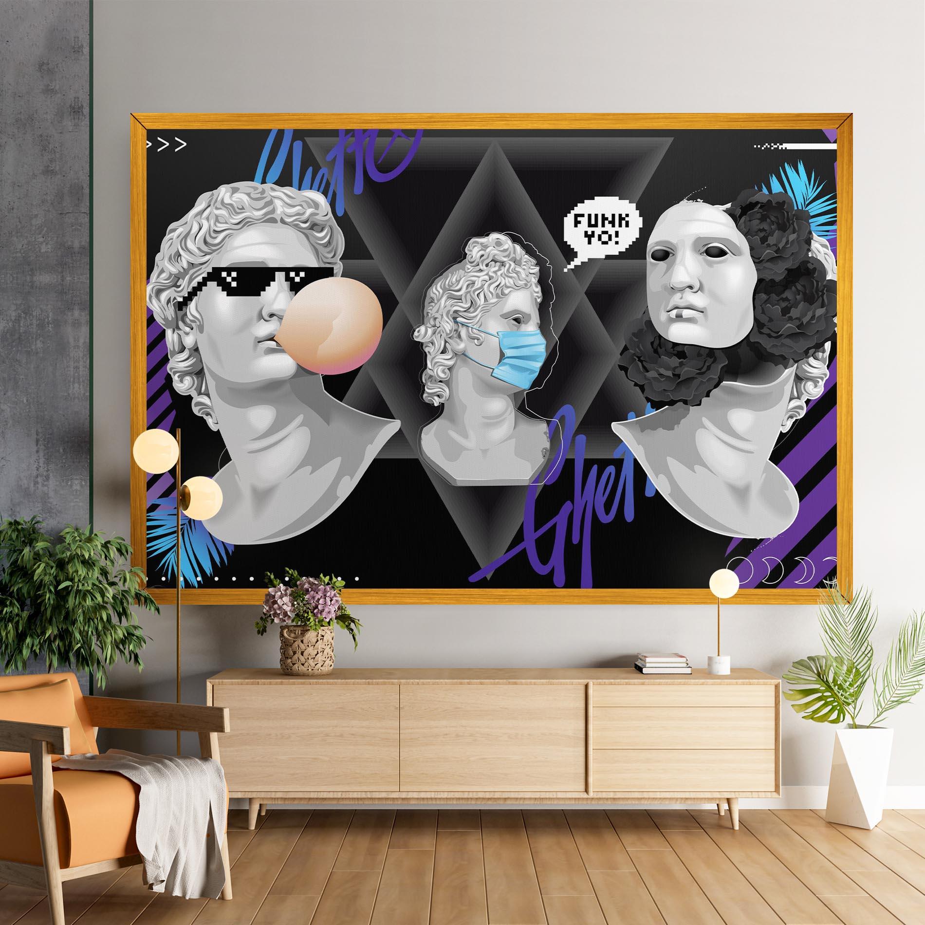Картина на платно Statue Mask mockup 9
