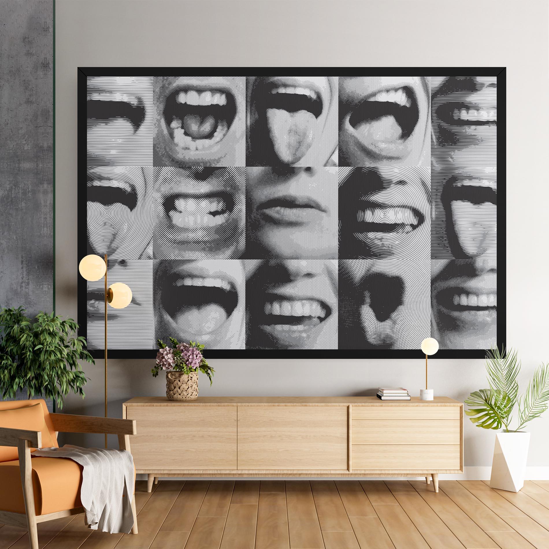 Картина на платно Grey Mouth Collage mockup 9