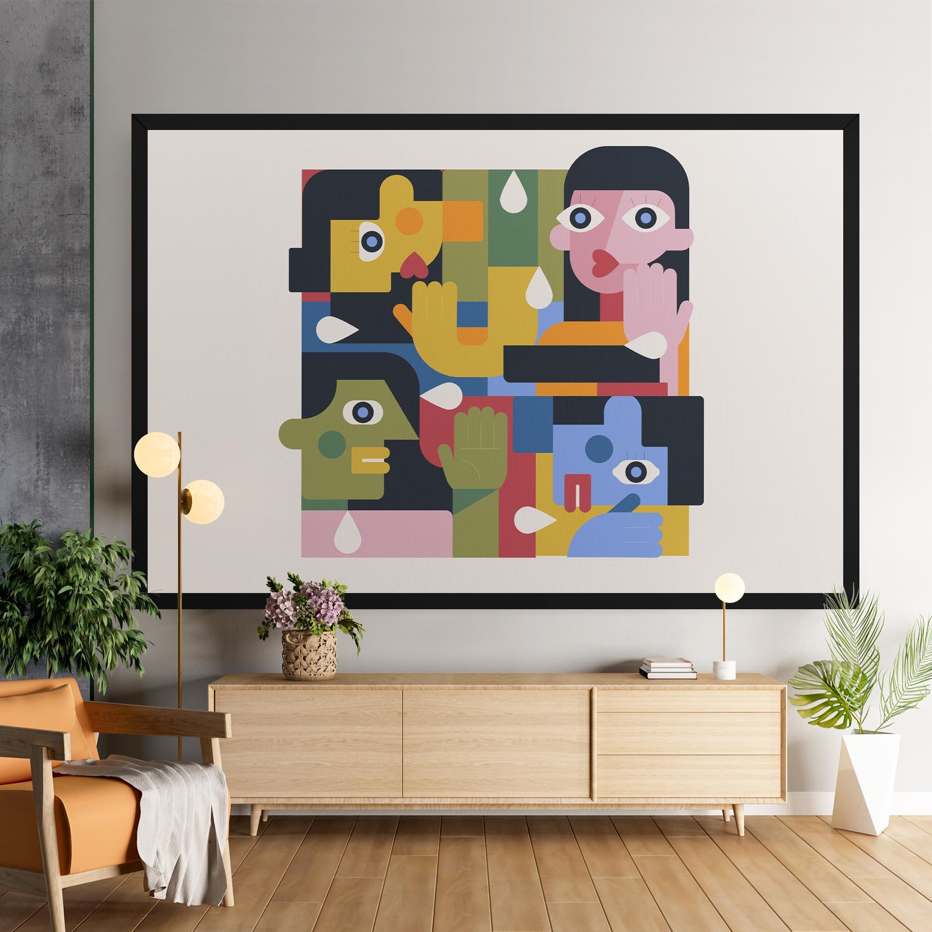 Картина на платно Minimal People Collage mockup 9