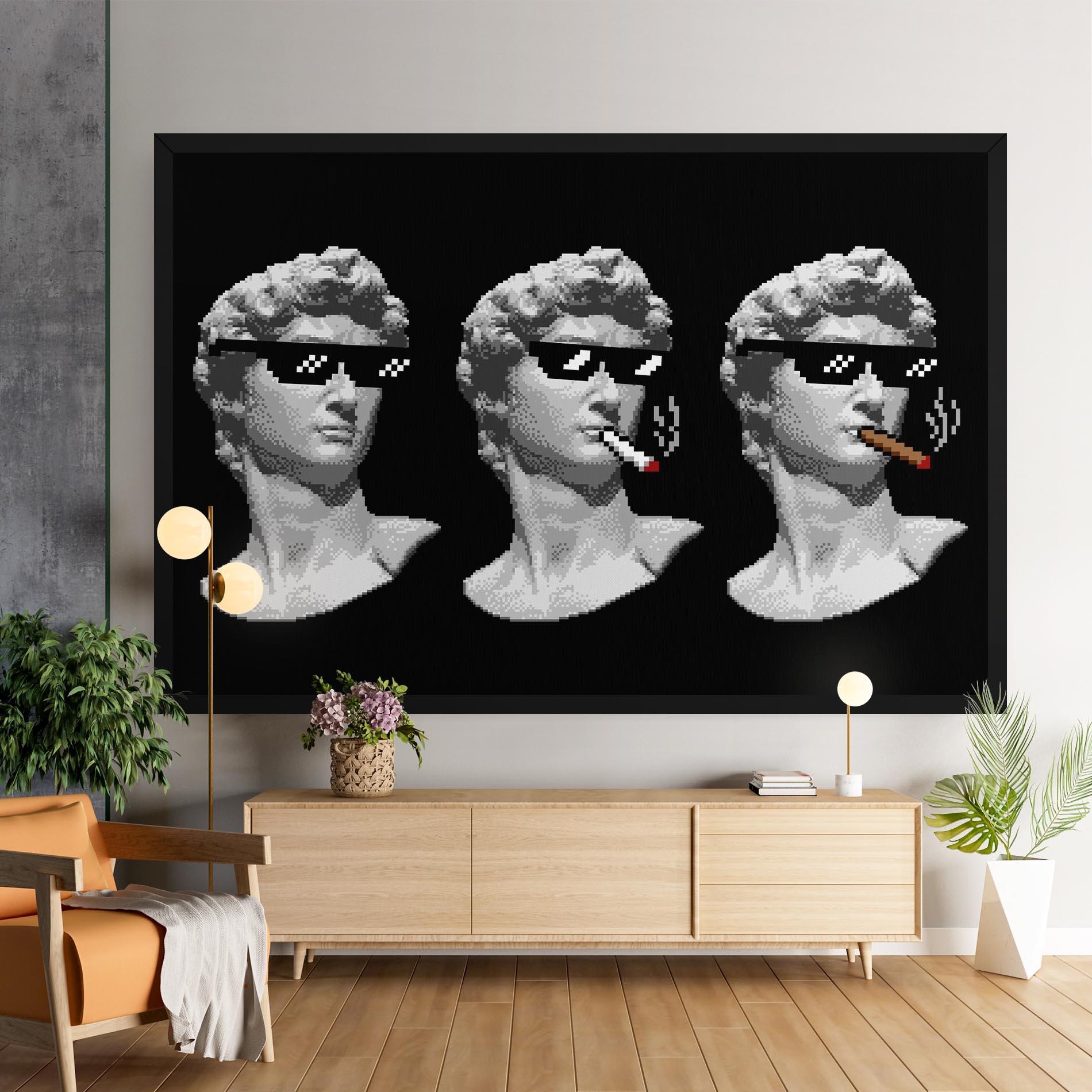 Картина на платно Statue Smoking mockup 9