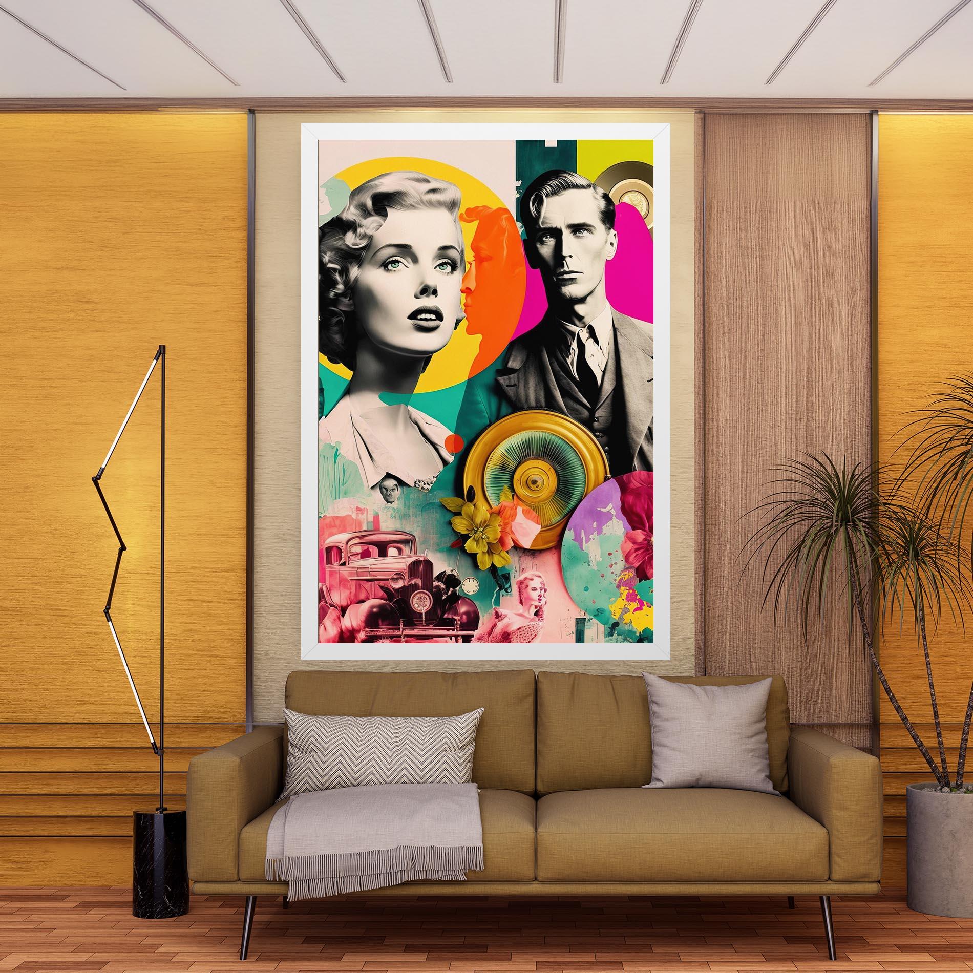 Картина на платно 60s Retro Collage mockup 9