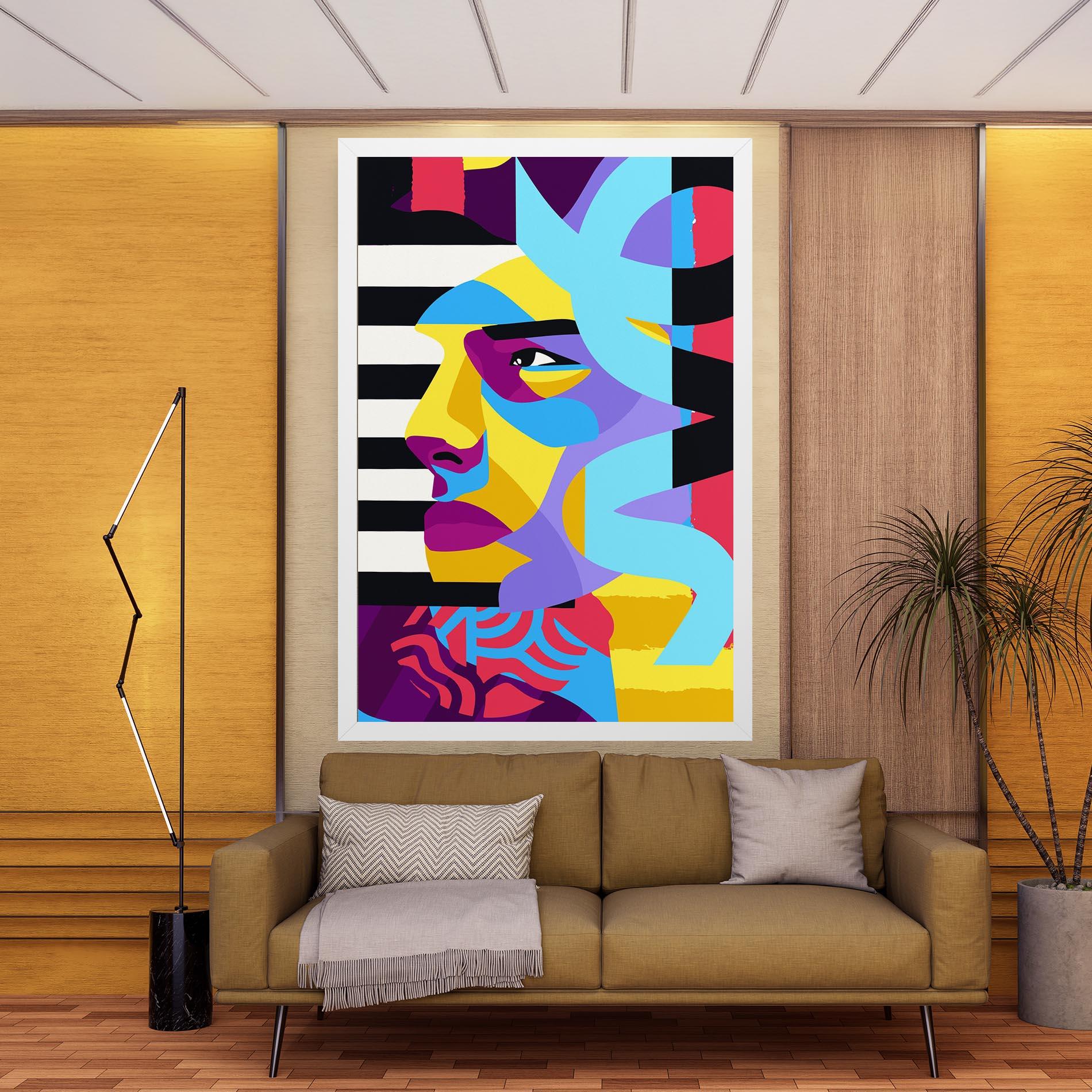 Картина на платно Abstract Male Face mockup 9