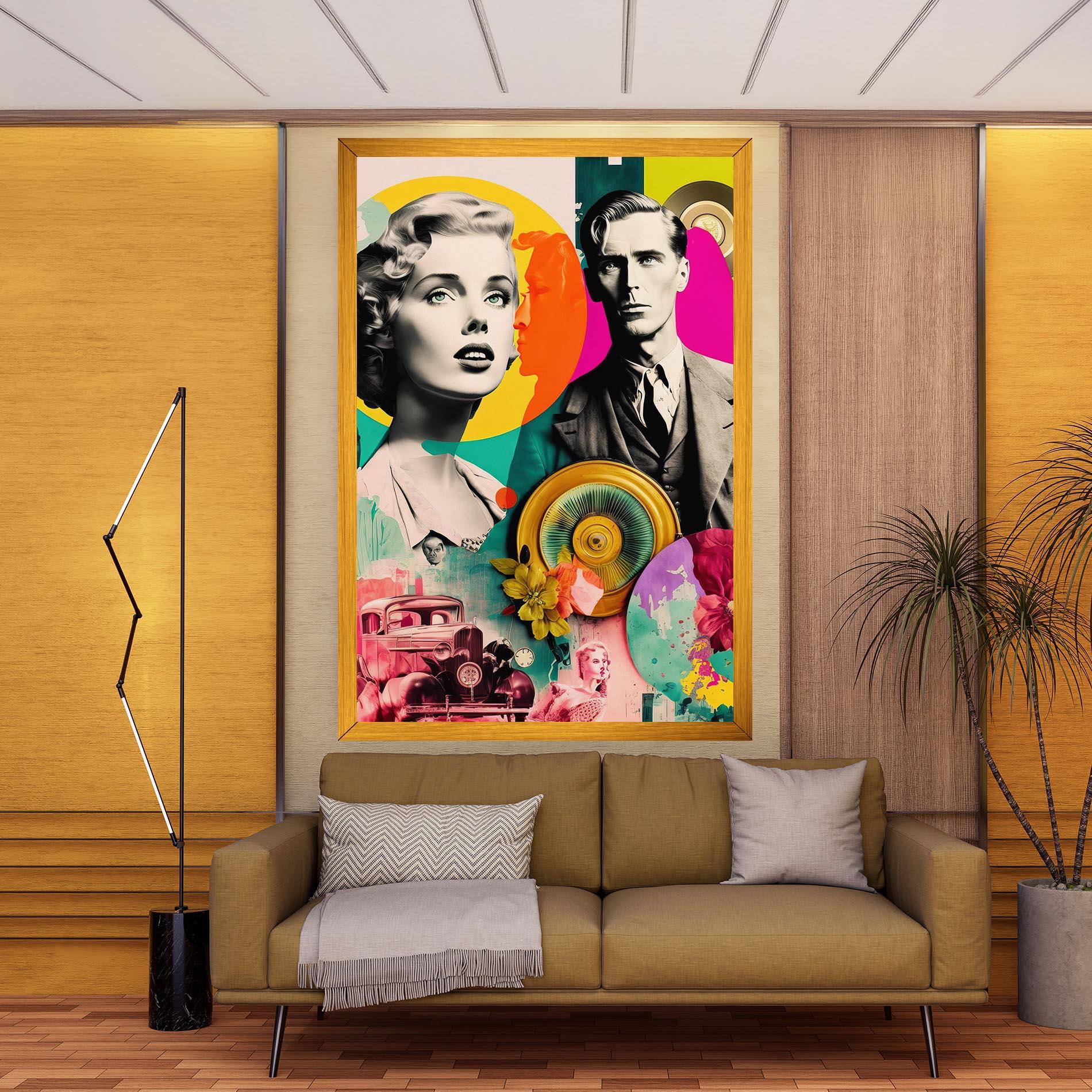 Картина на платно 60s Retro Collage mockup 9