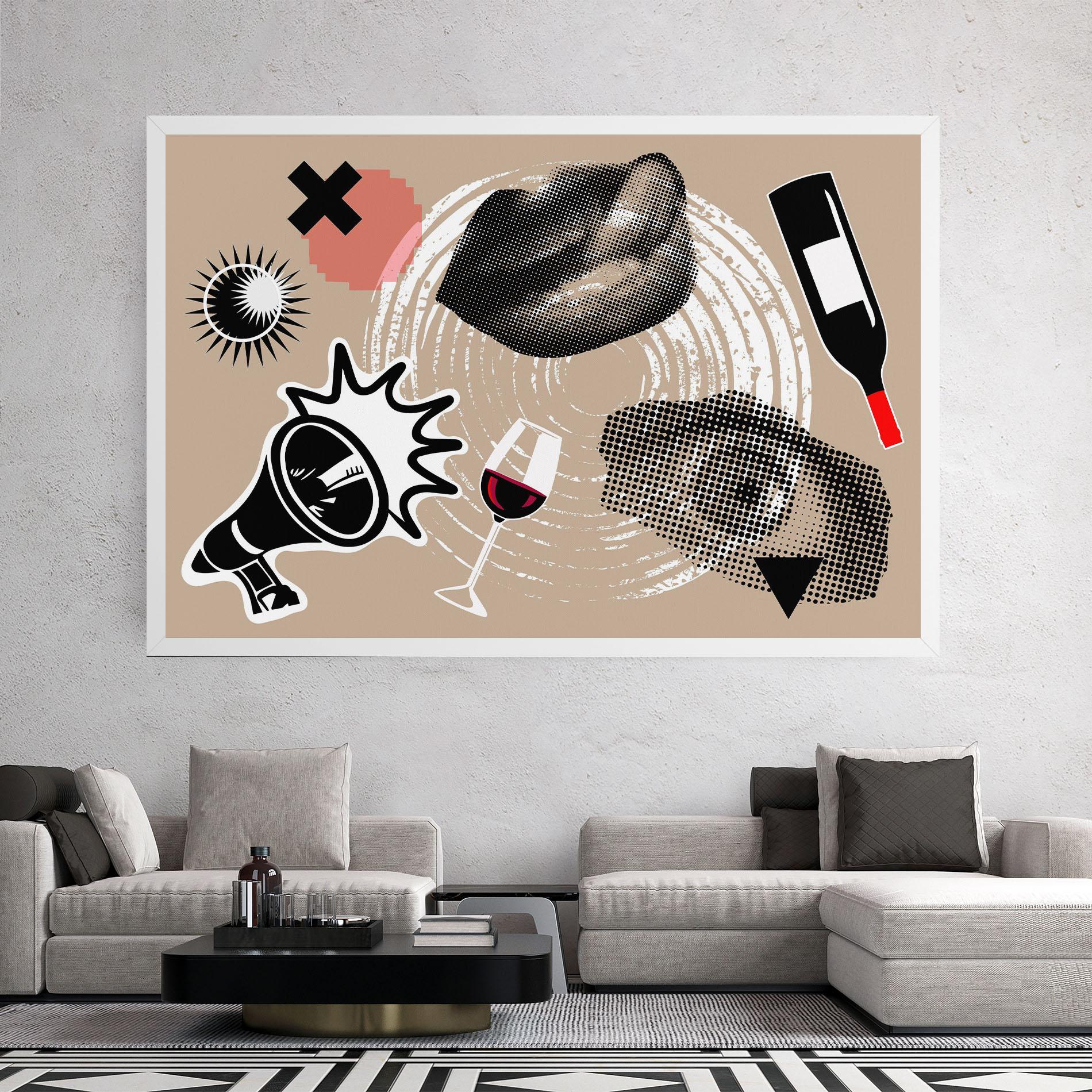 Картина на платно Lips Mouth Collage mockup 2