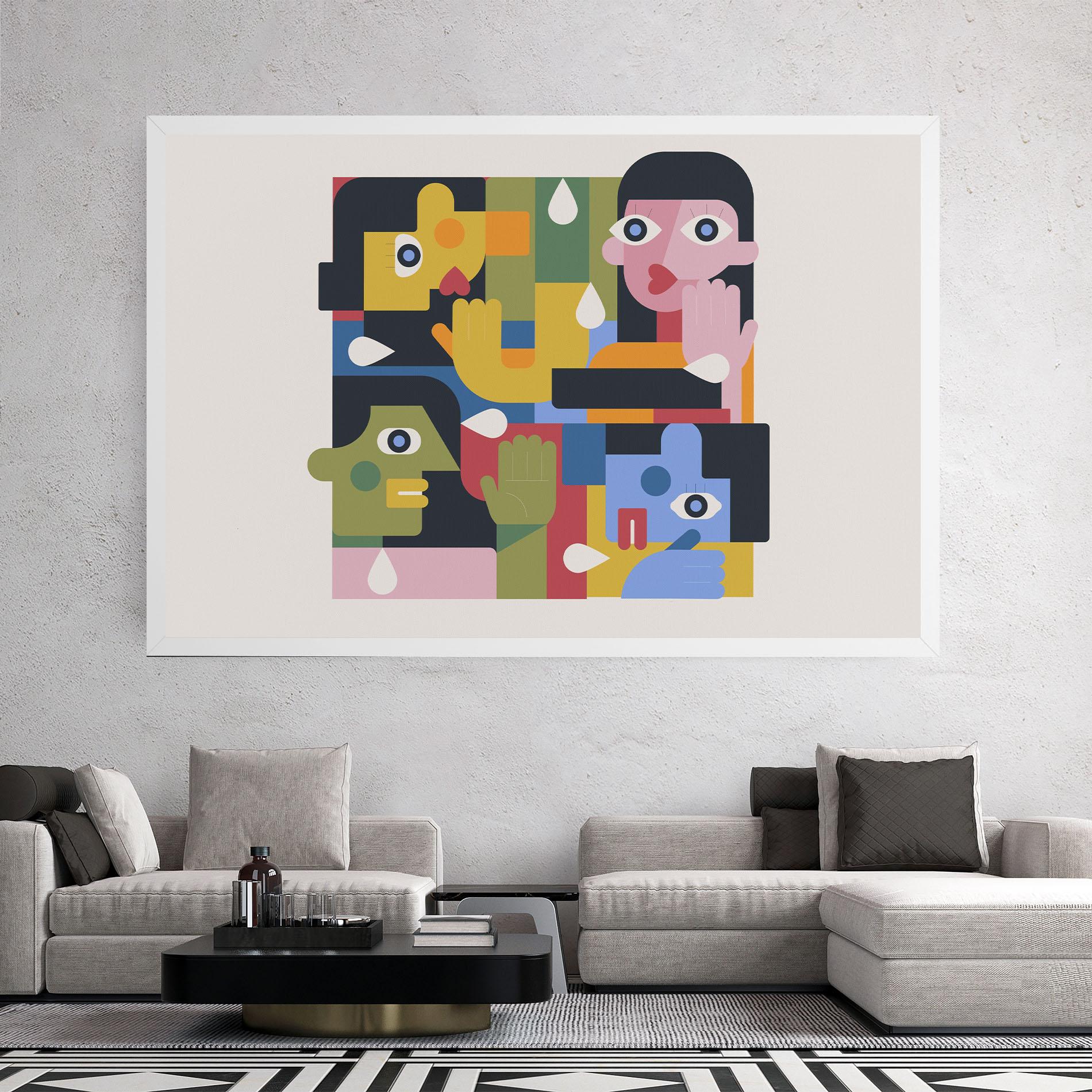 Картина на платно Minimal People Collage mockup 2