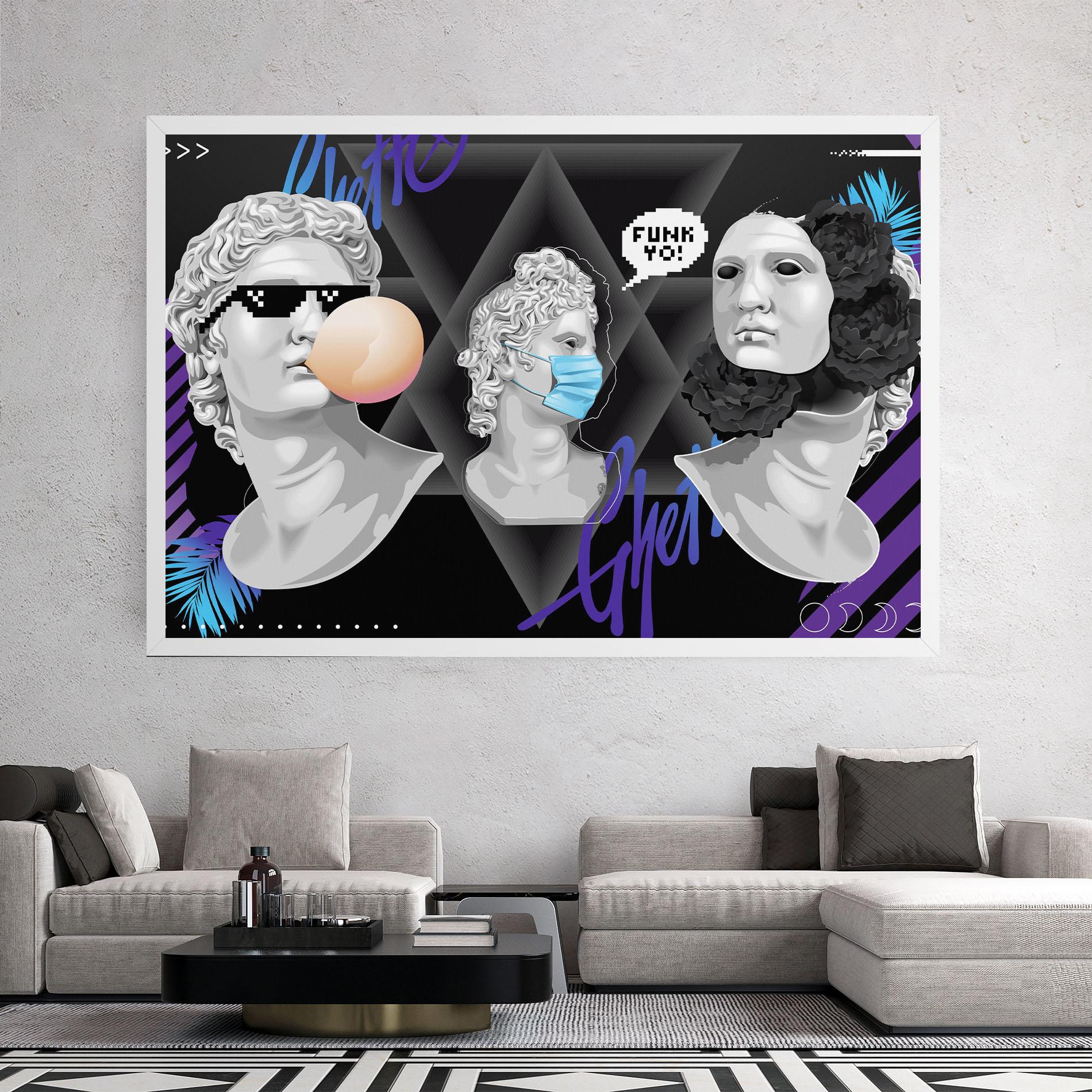Картина на платно Statue Mask mockup 2
