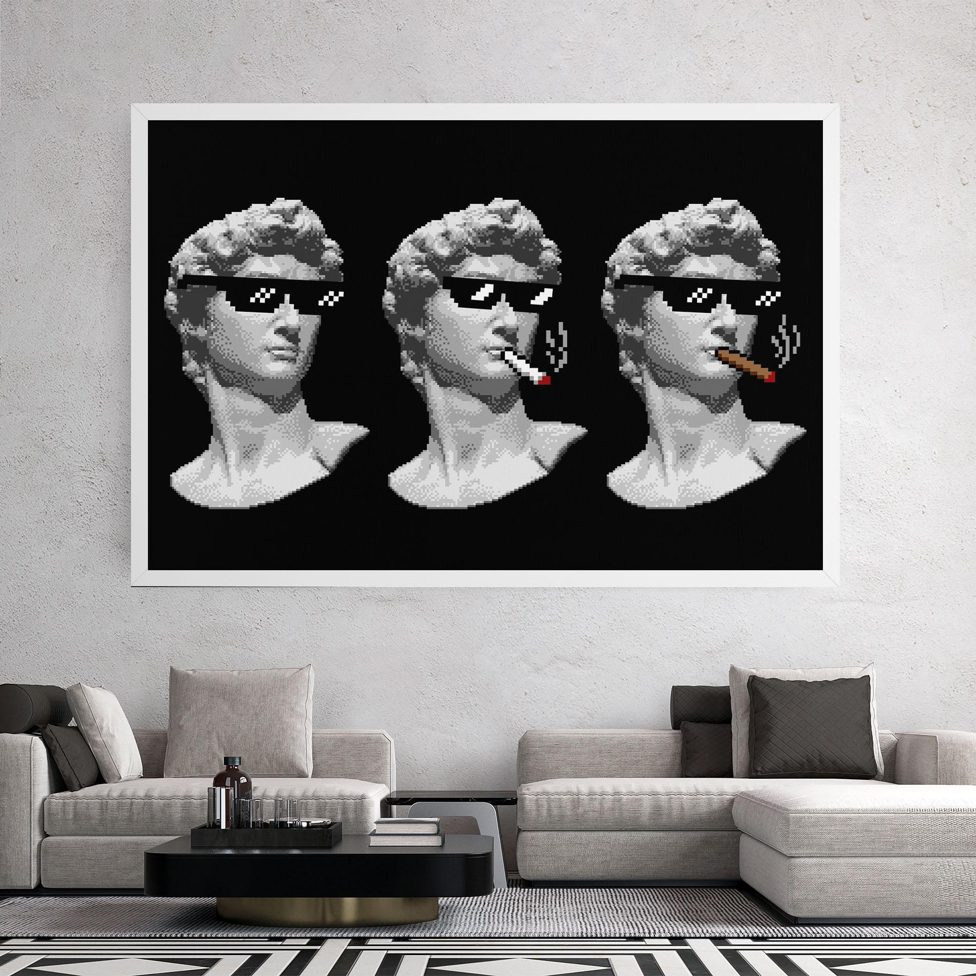 Картина на платно Statue Smoking mockup 2