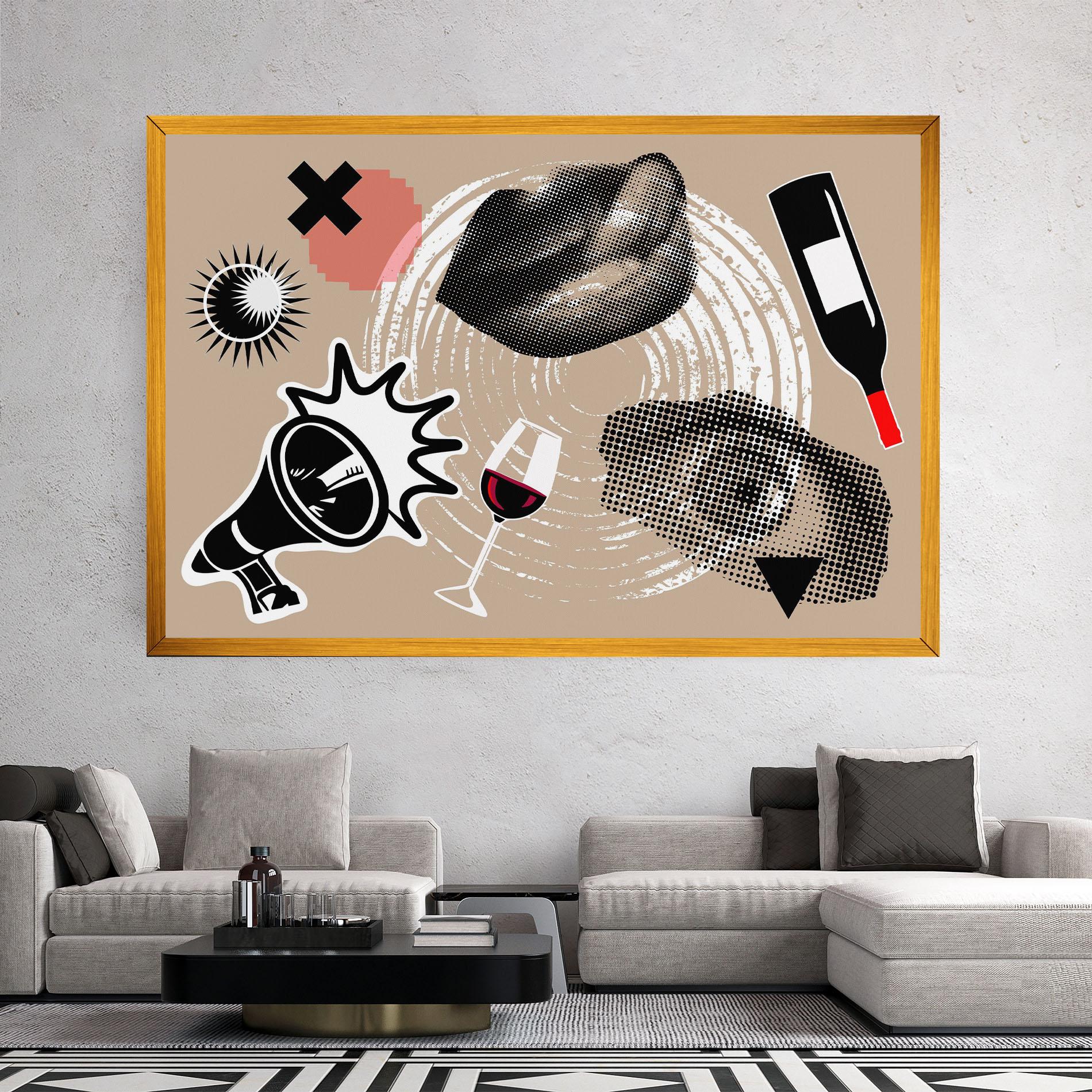 Картина на платно Lips Mouth Collage mockup 2