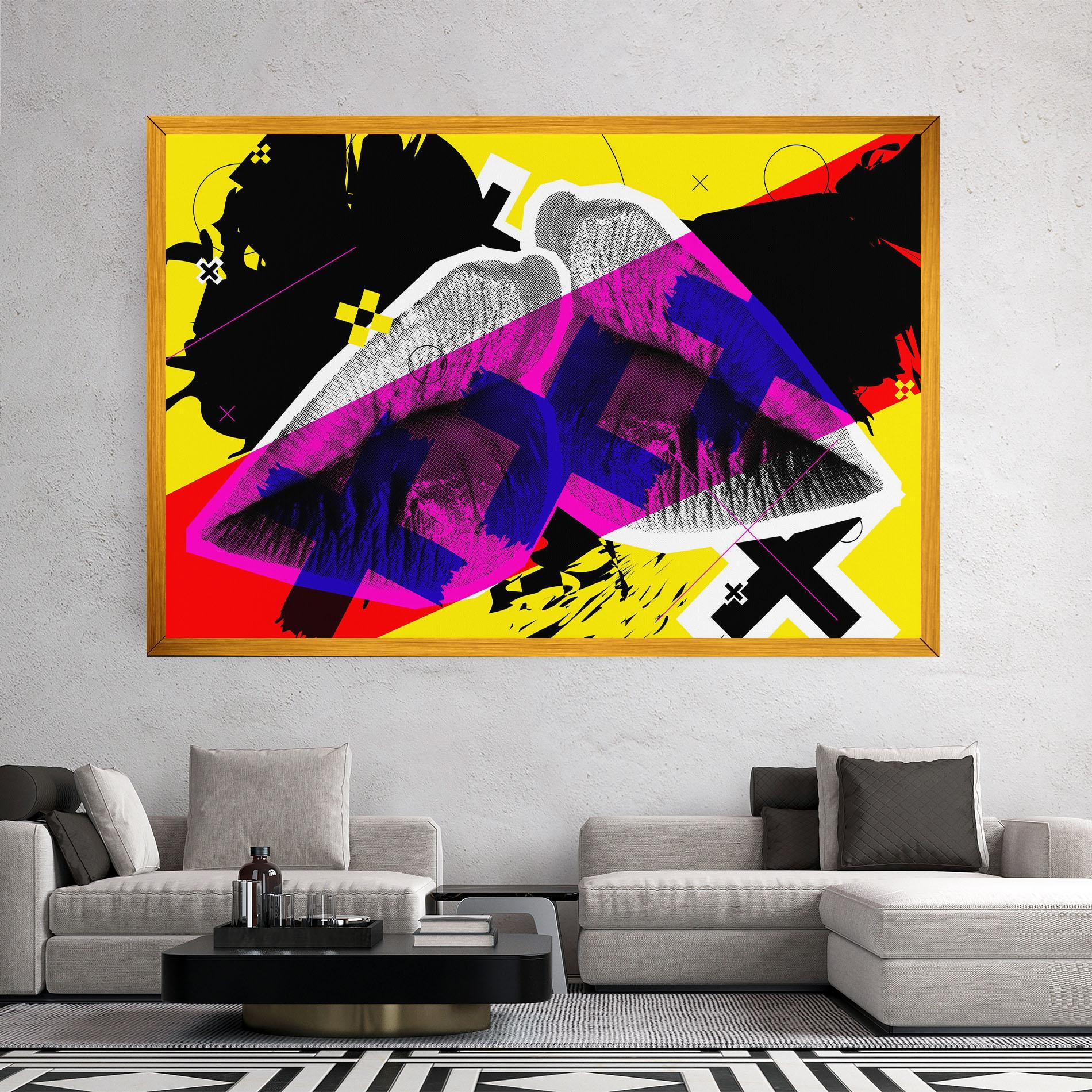 Картина на платно Lips Purple Light mockup 2