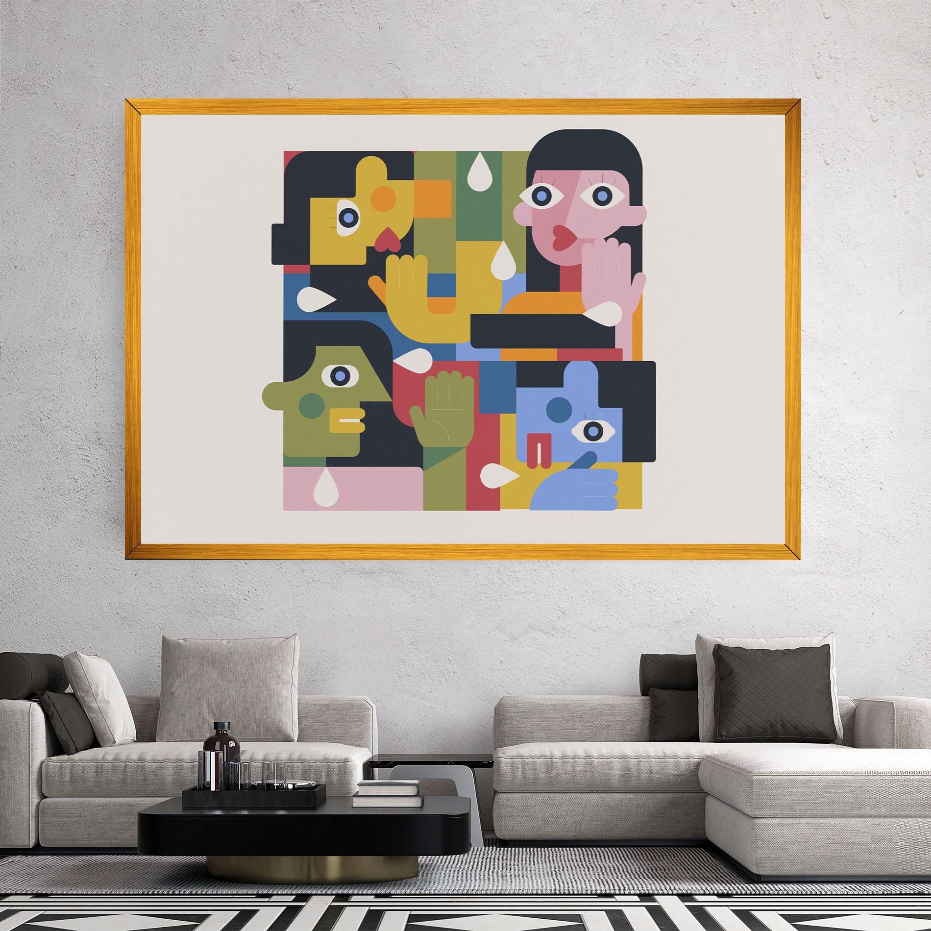 Картина на платно Minimal People Collage mockup 2