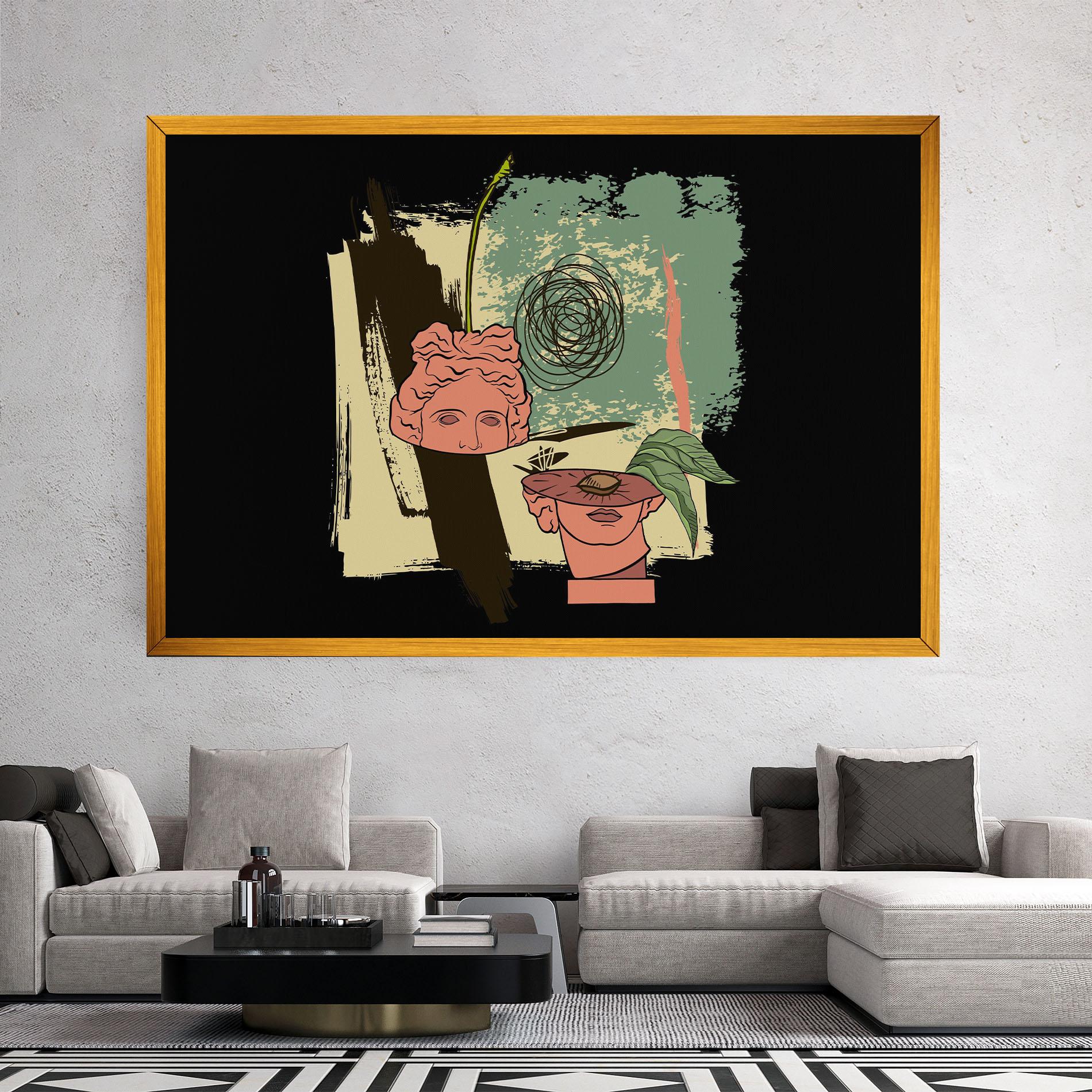 Картина на платно Statue Fruit mockup 2