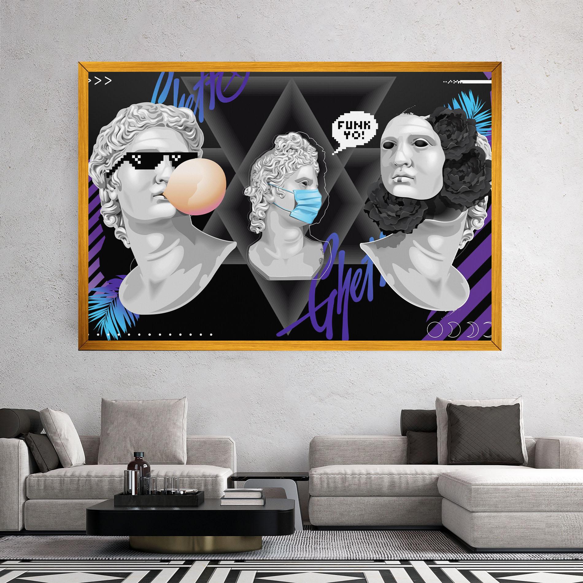 Картина на платно Statue Mask mockup 2