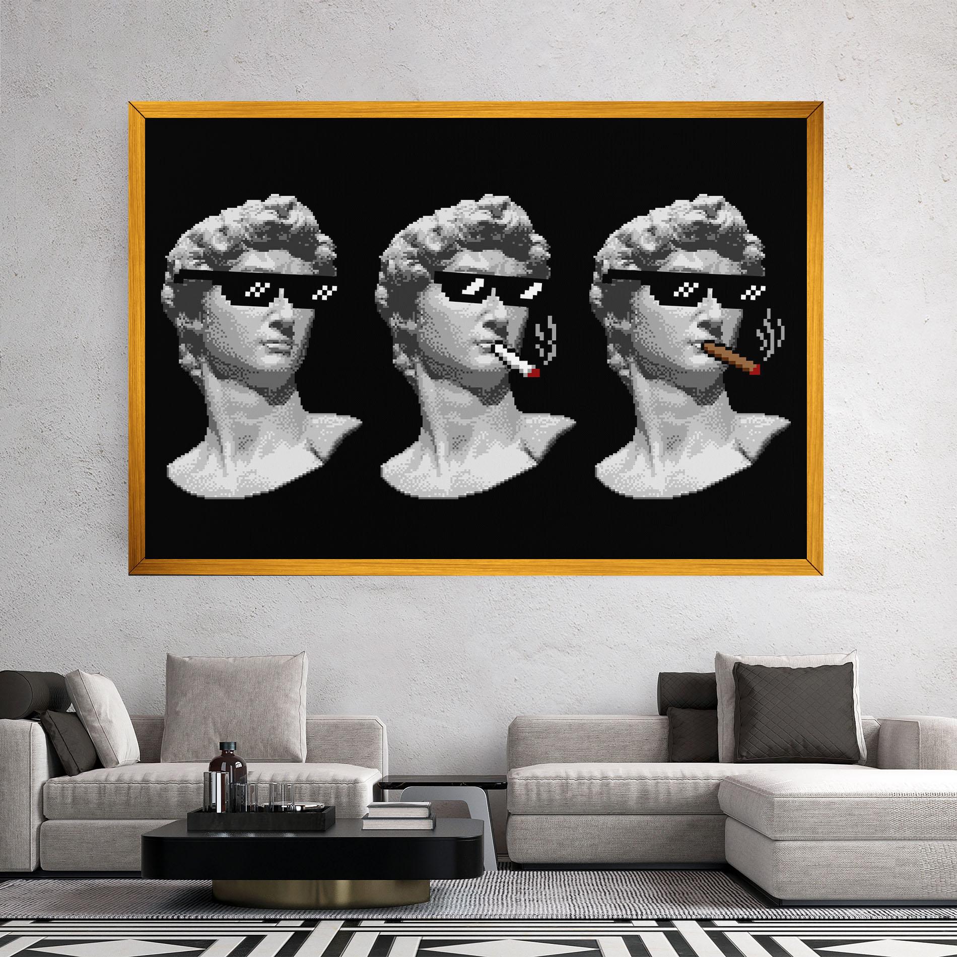 Картина на платно Statue Smoking mockup 2