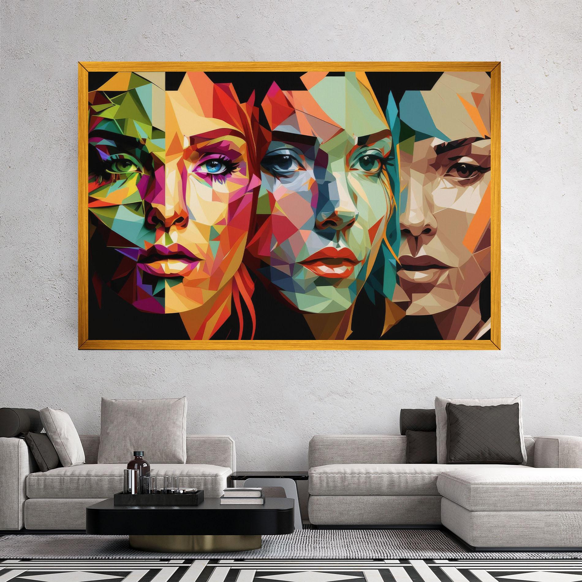 Картина на платно Women Face Collage mockup 2